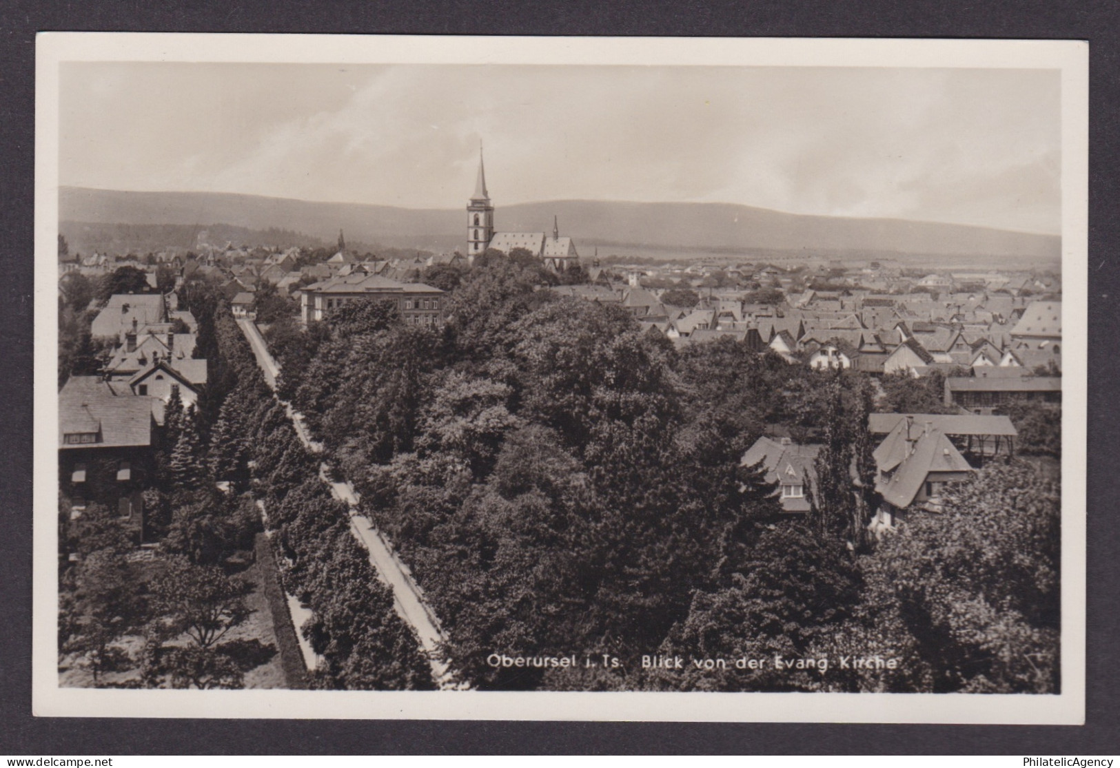 Vintage postcard Oberursel Taunus view from Evangelical Church Hesse Germany