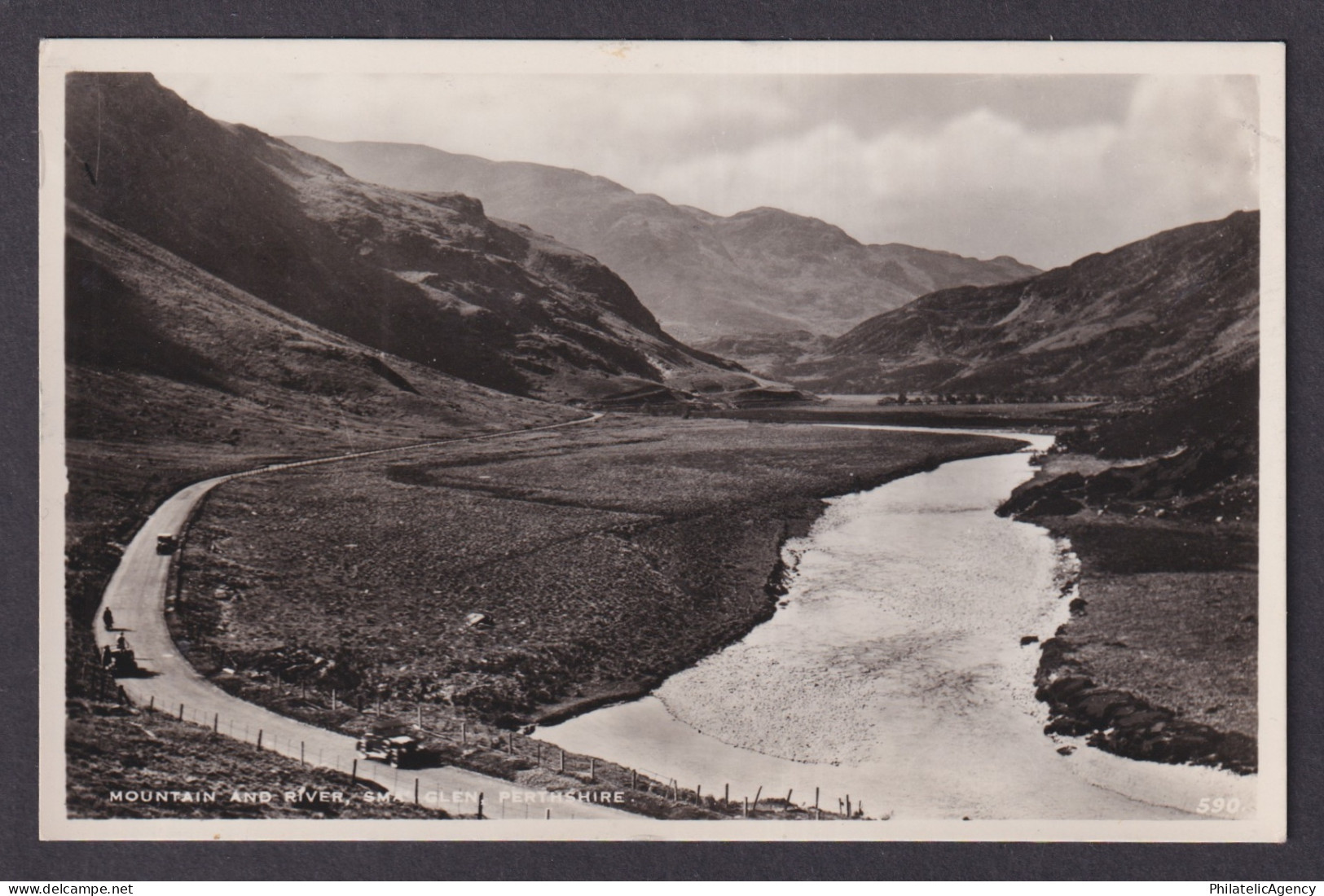 Vintage Postcard Scotland Sma Glen Perthshire Mountain And River