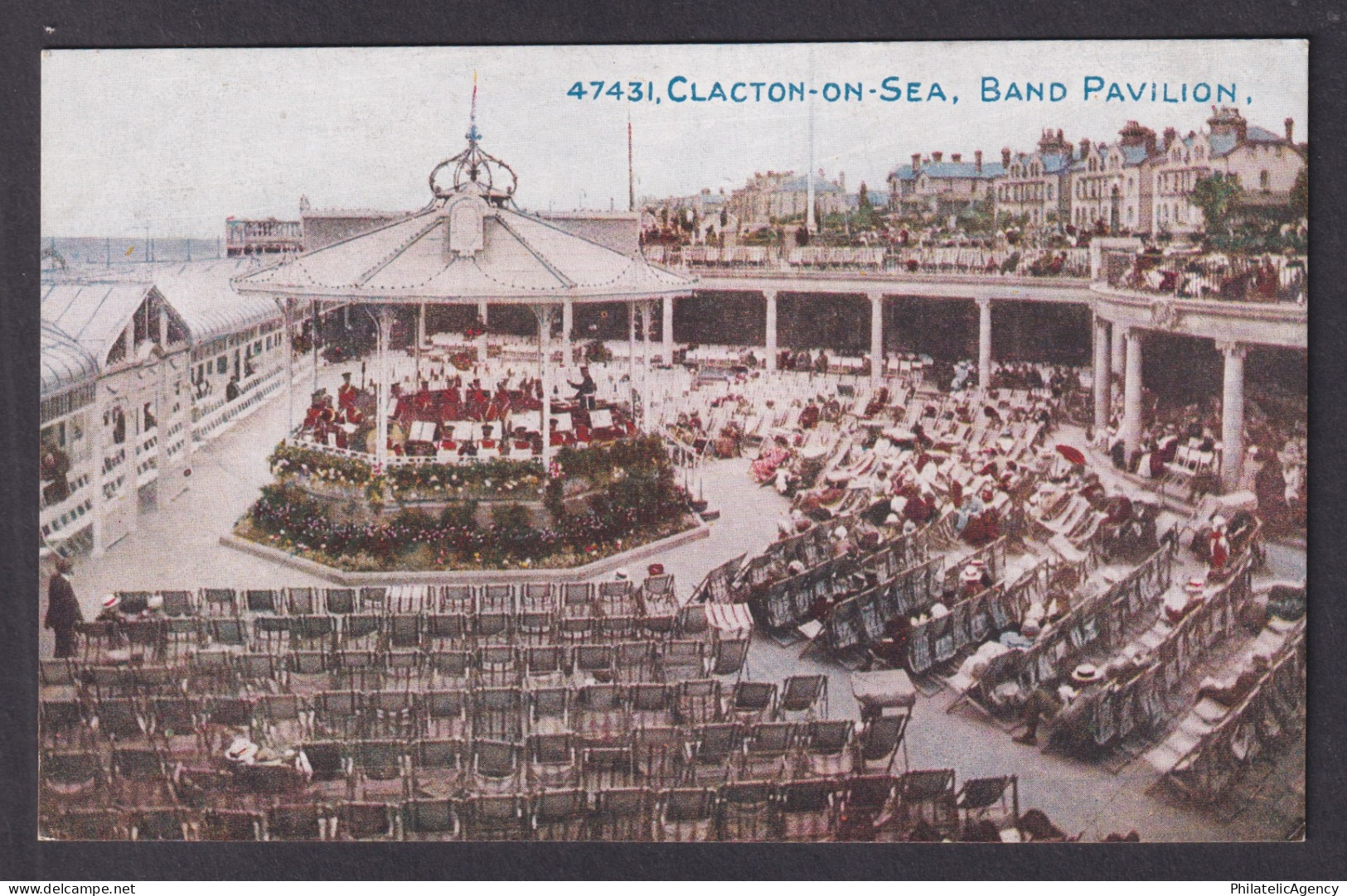 Vintage Postcard United Kingdom Clacton-On-Sea Band Pavilion