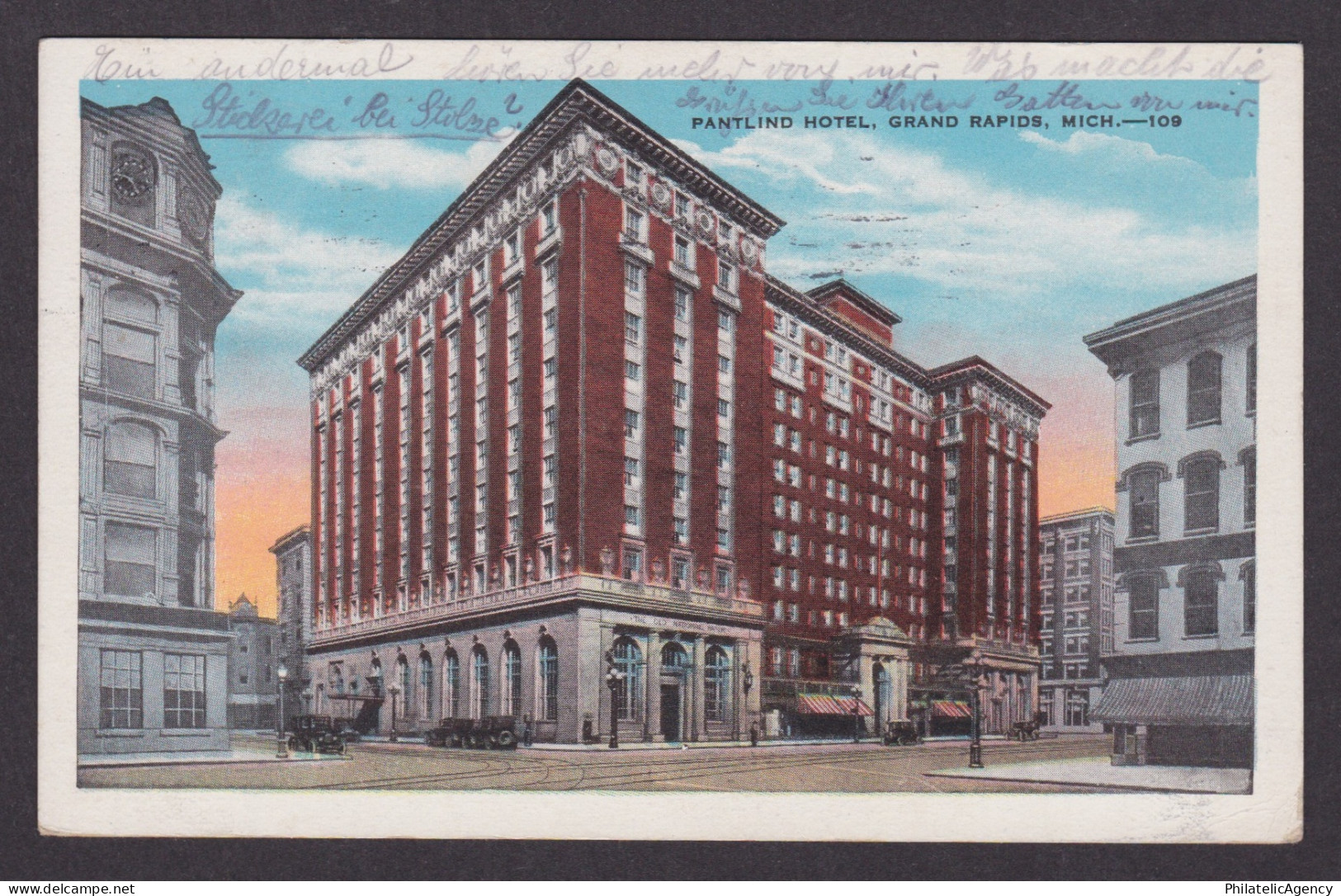 Vintage postcard USA Grand Rapids MI Michigan Pantlind Hotel Architecture 1931