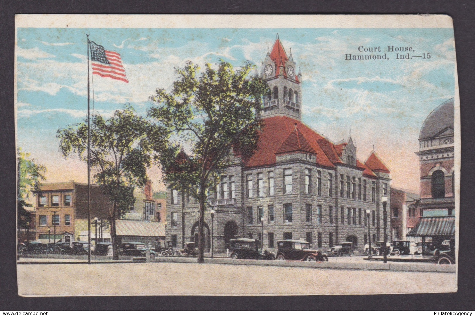 Vintage postcard USA Hammond IN Indiana Court House Architecture Cars