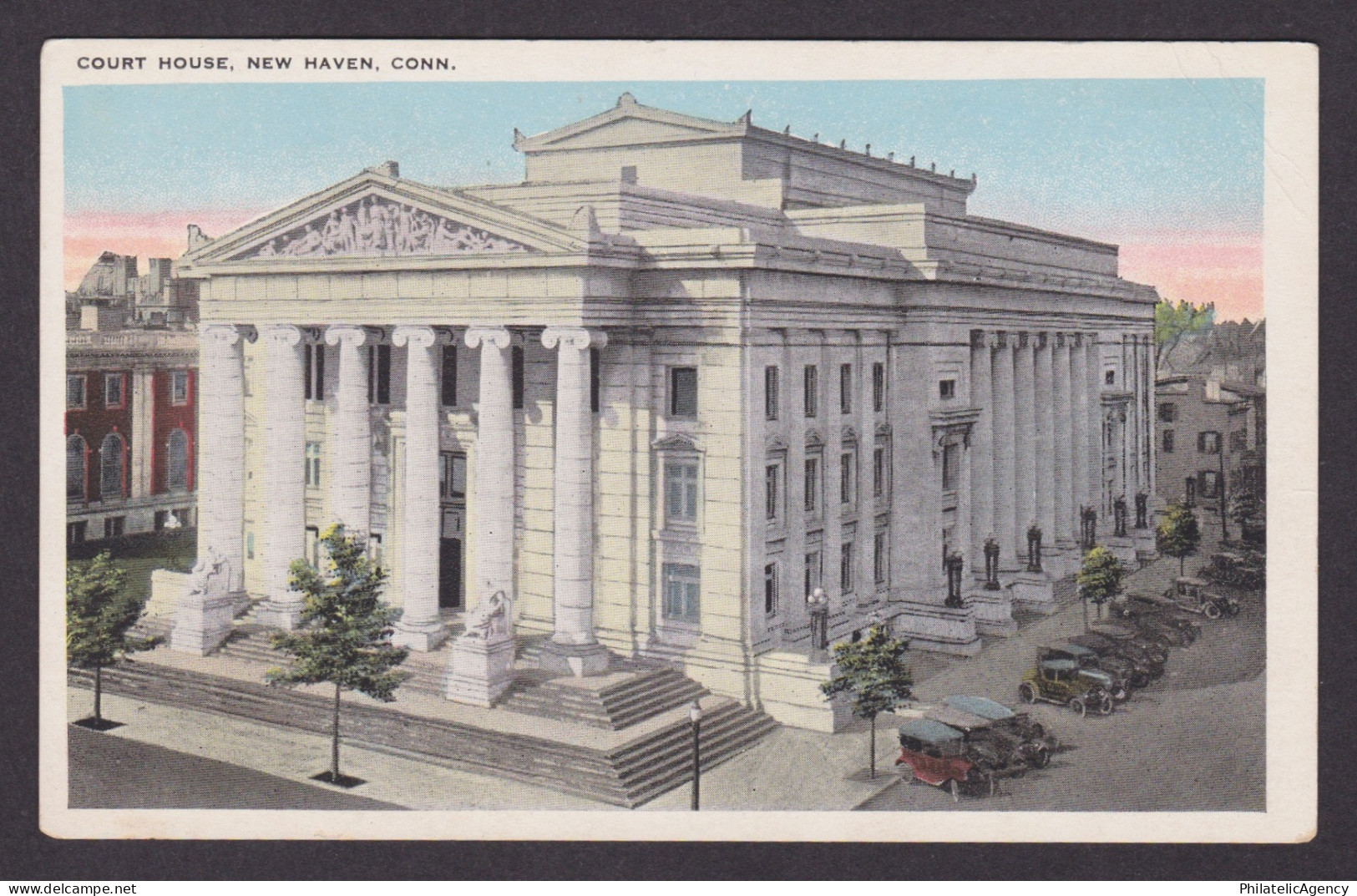 Vintage postcard USA New Haven CA Connecticut Court House 1920s Architecture