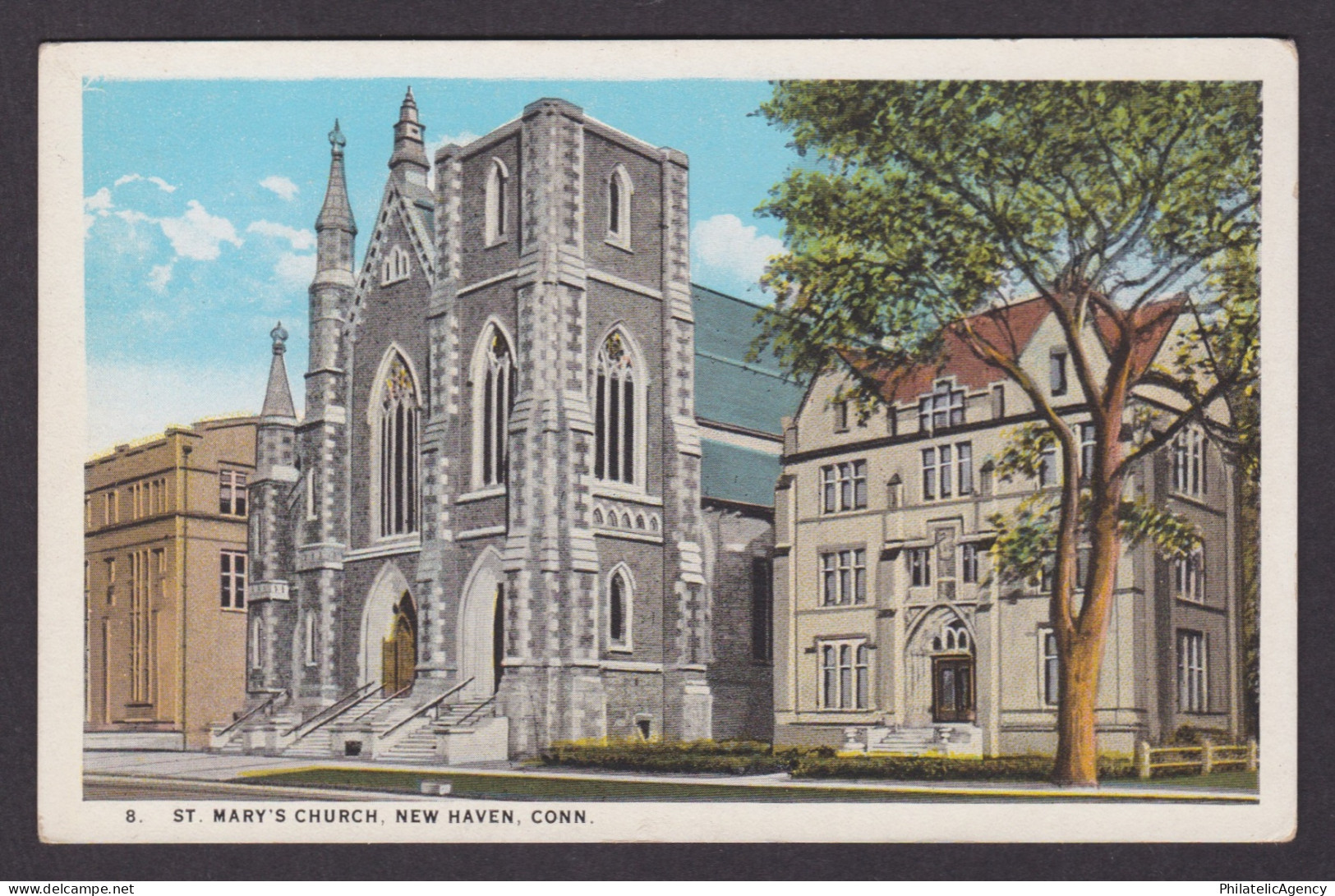 Vintage postcard USA New Haven CT Connecticut St Marys Church Architecture