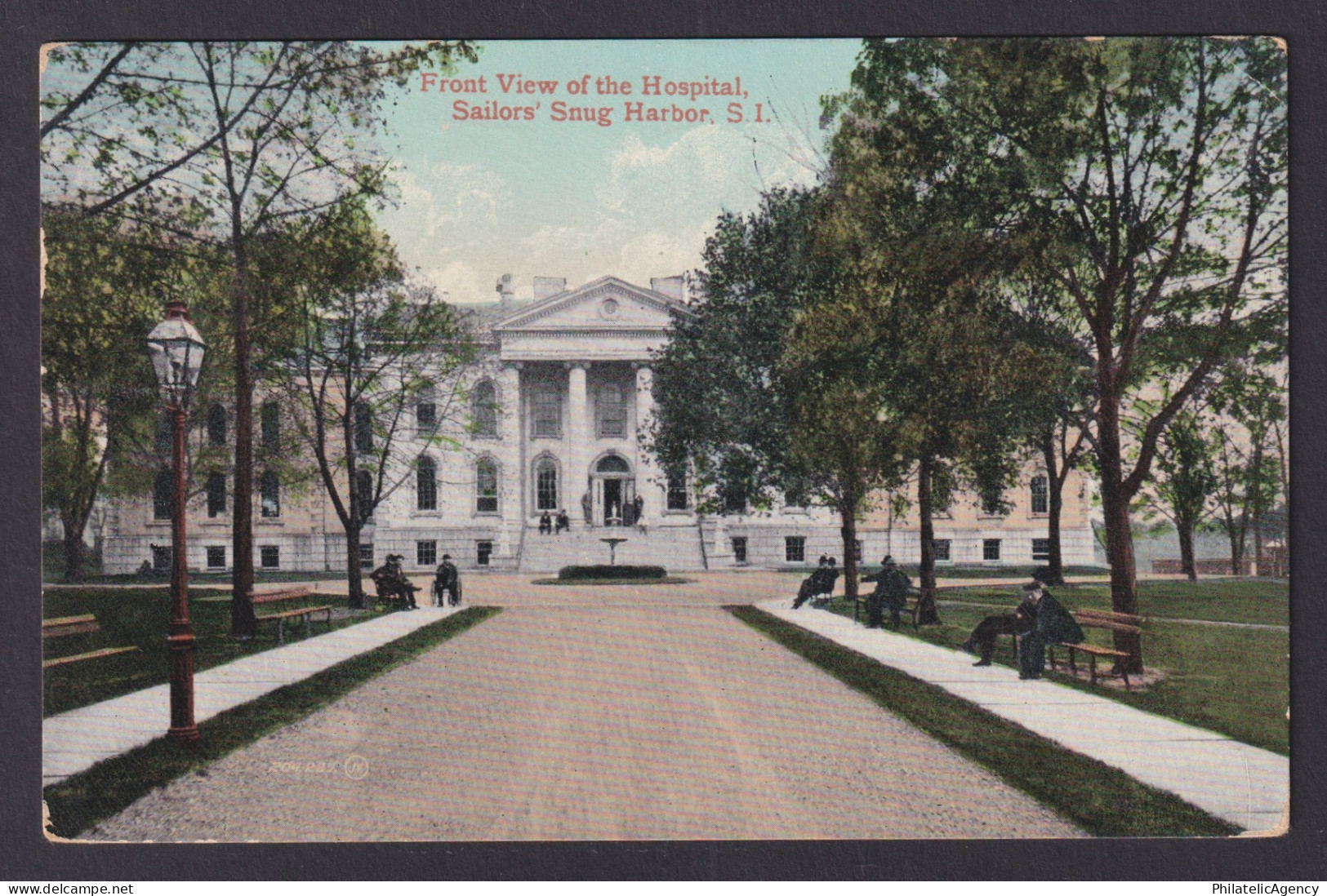 Vintage postcard USA Staten Island NY Sailors Snug Harbor Hospital View