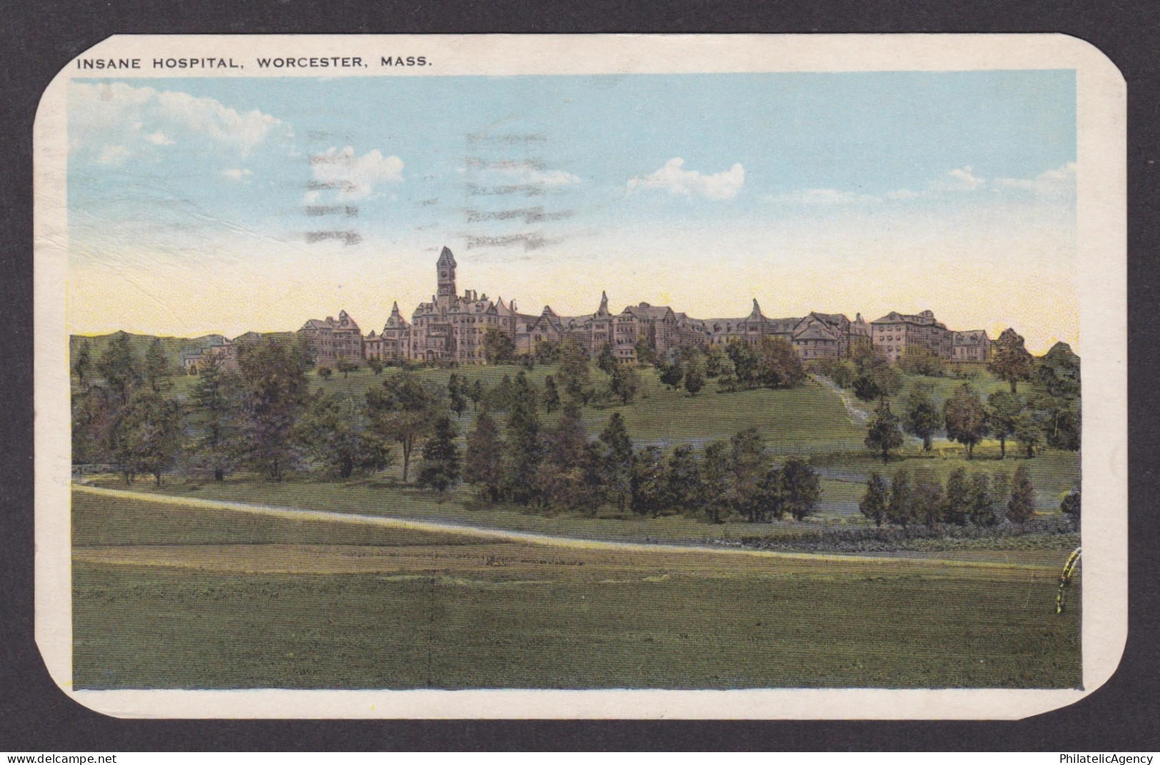 Vintage postcard USA Worcester MA Massachusetts Insane Hospital Asylum Building