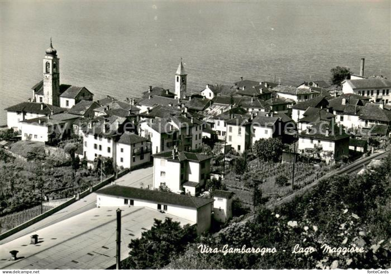 Vira Gambarogno Fliegeraufnahme mit Lago Maggiore
