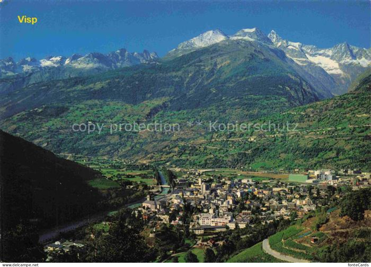 Visp Viege VS mit Ausserberg und Eggerberg Bietschhorn