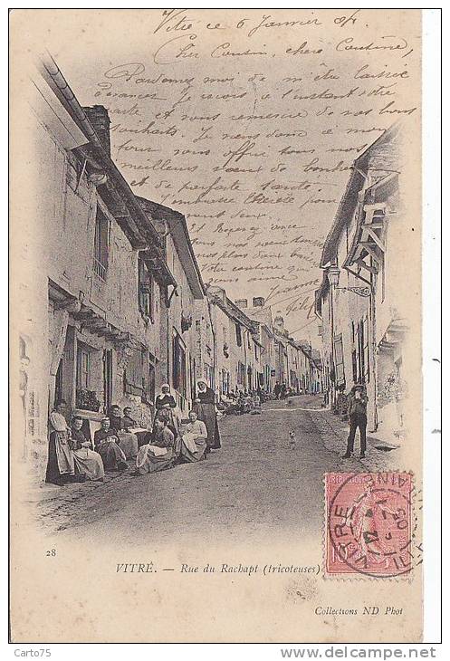 Vitré 35 -  Rue du Rachapt - Oblitération Vitré Luc en Diois Drôme 1905