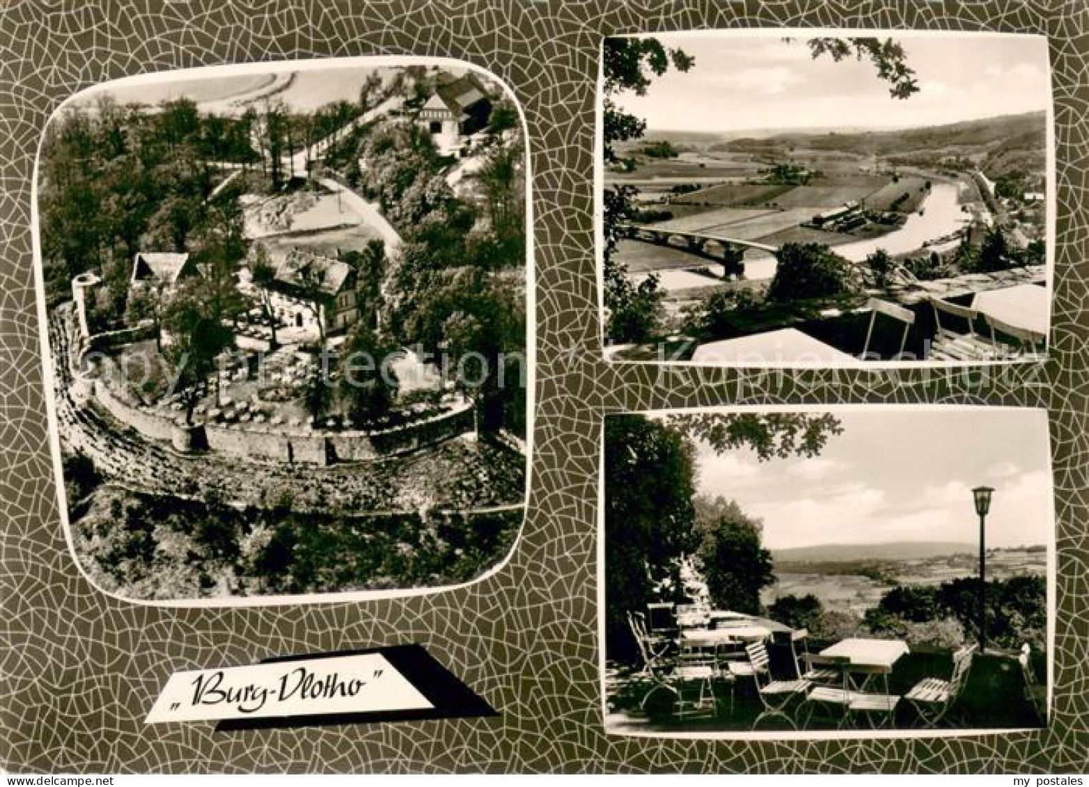 Vlotho Weser Herford NRW Burg Vlotho Fliegeraufnahme Panorama Terrasse