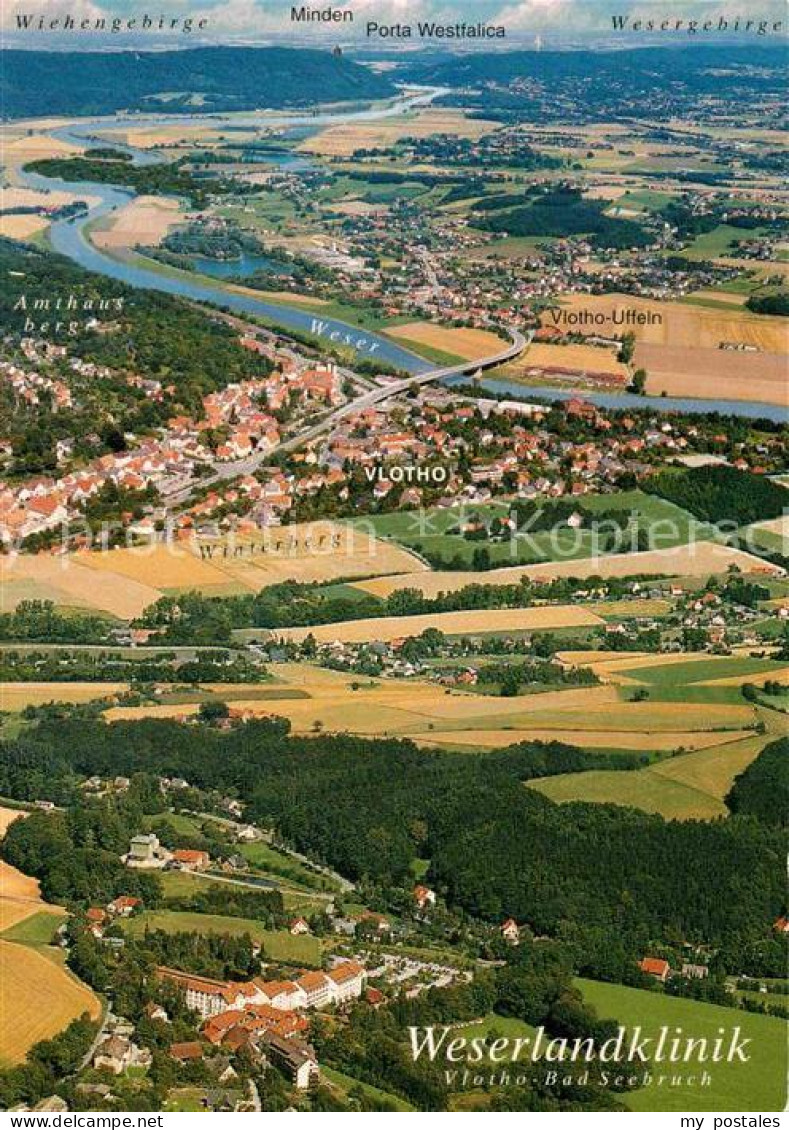Vlotho Weser Herford NRW Fliegeraufnahme mit Weserlandklinik