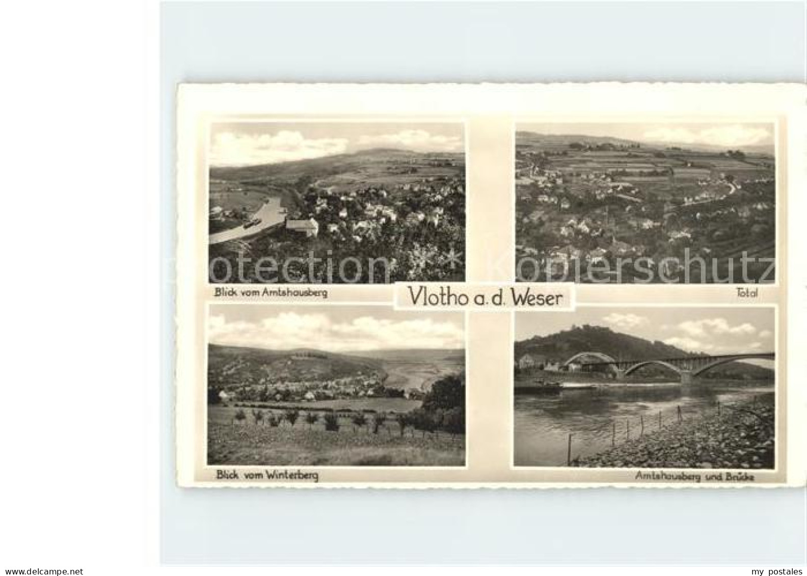 Vlotho Weser Herford NRW Panorama Blick vom Amtshausberg Winterberg Weser Brueck