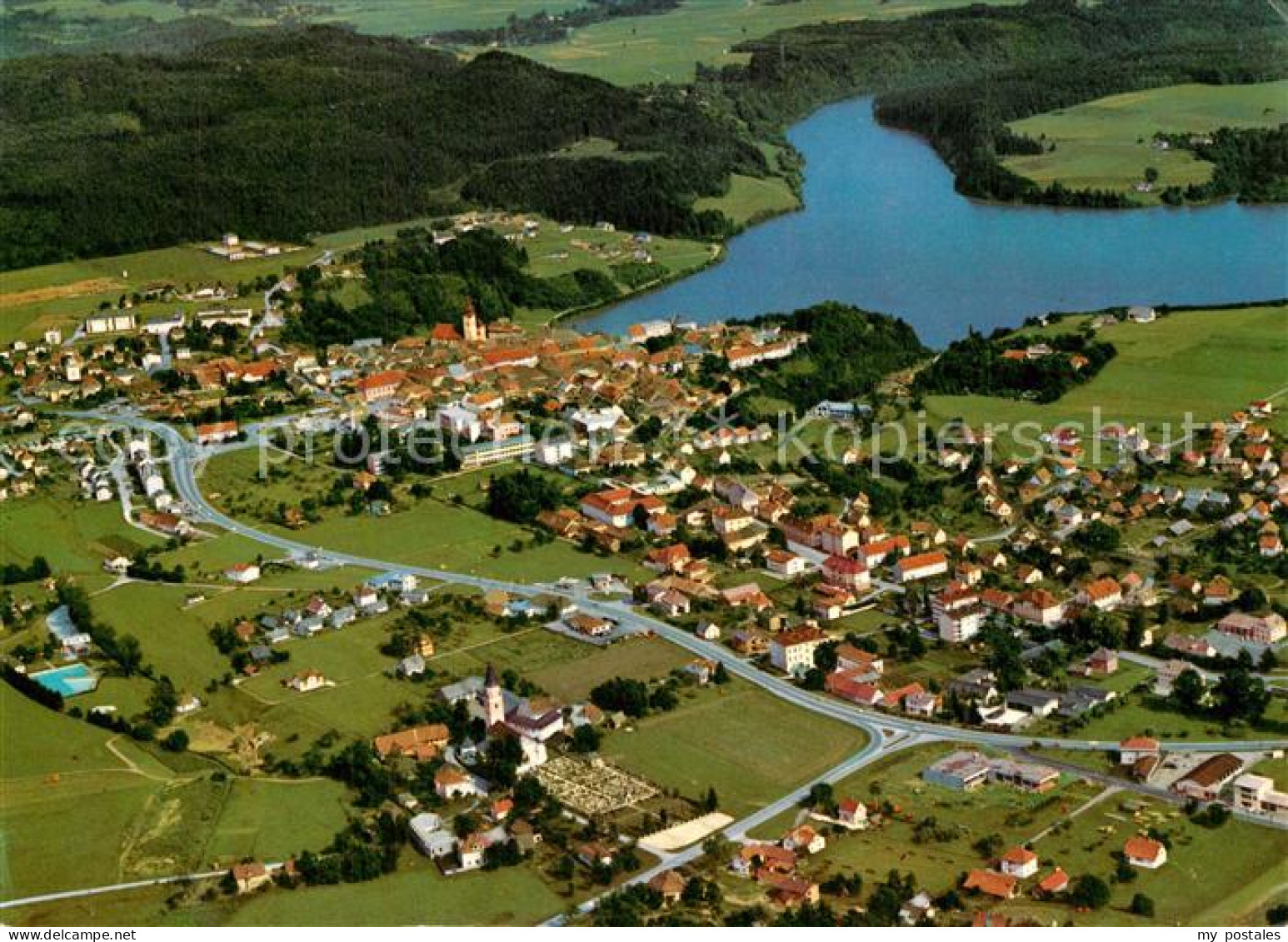Voelkermarkt Fliegeraufnahme mit Stausee
