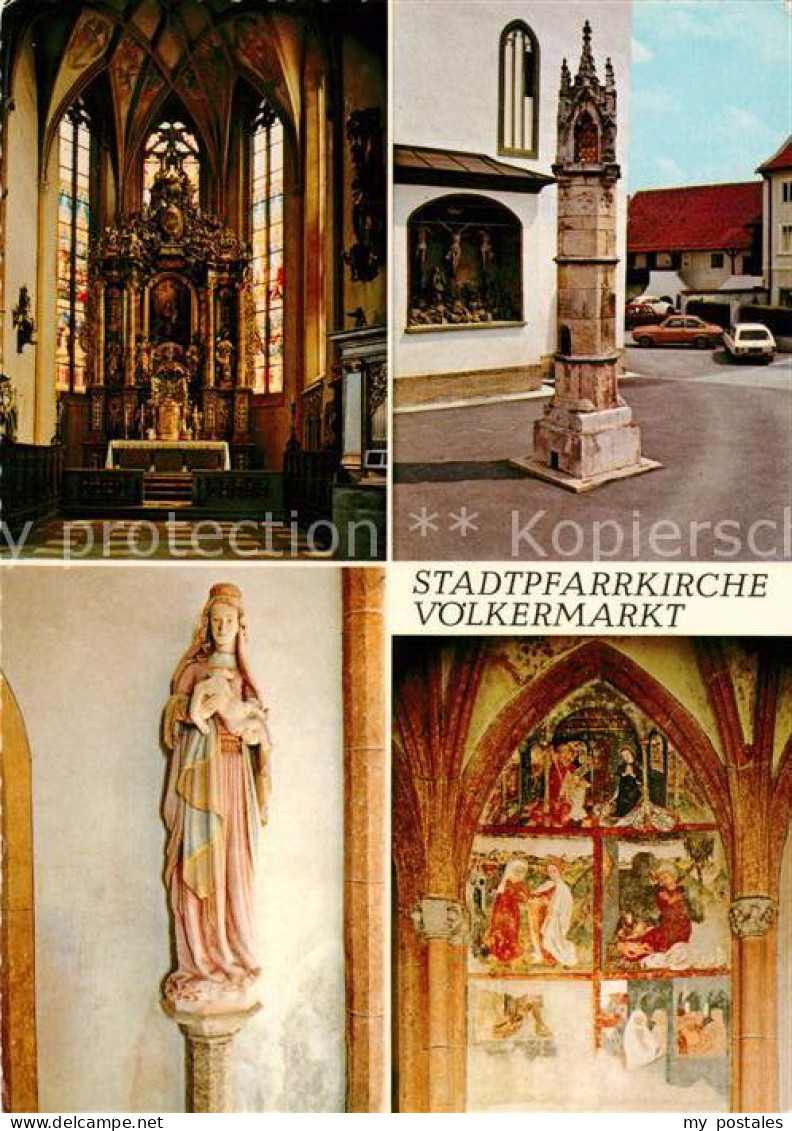 Voelkermarkt Stadtpfarrkirche Gotische Wandmalereien Lichtsaeule