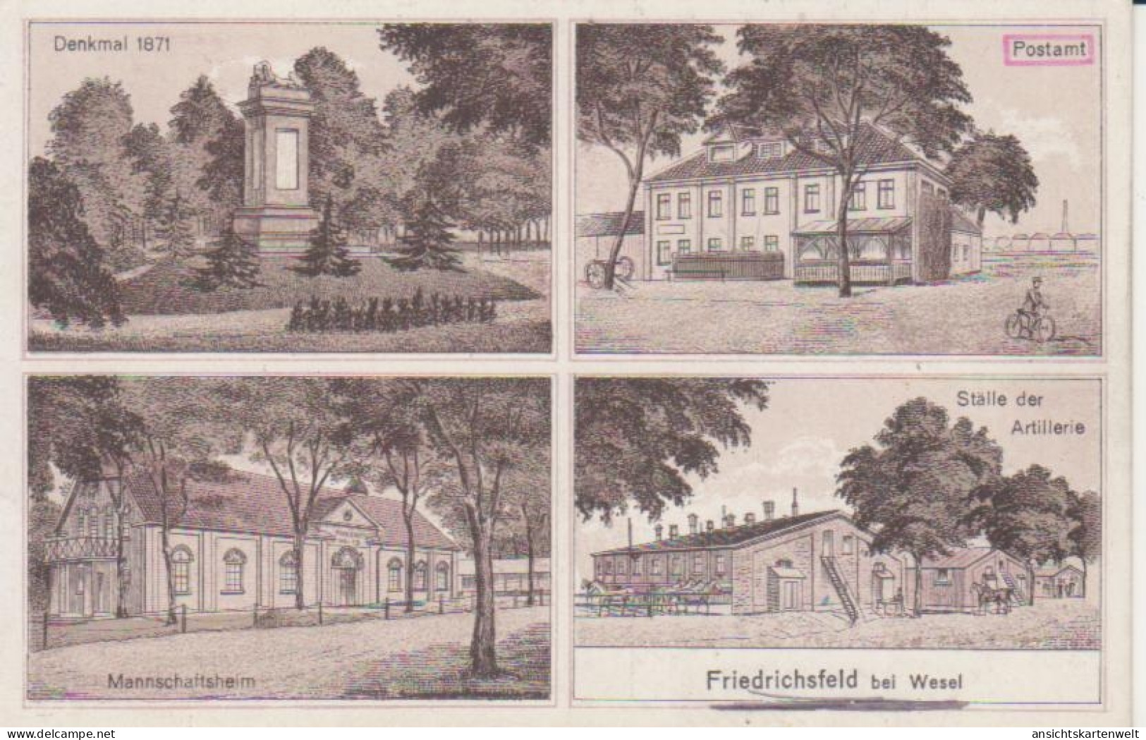 Voerde-Friedrichsfeld Denkmal Post Clubhaus Stallungen feldpgl1918 #220.011