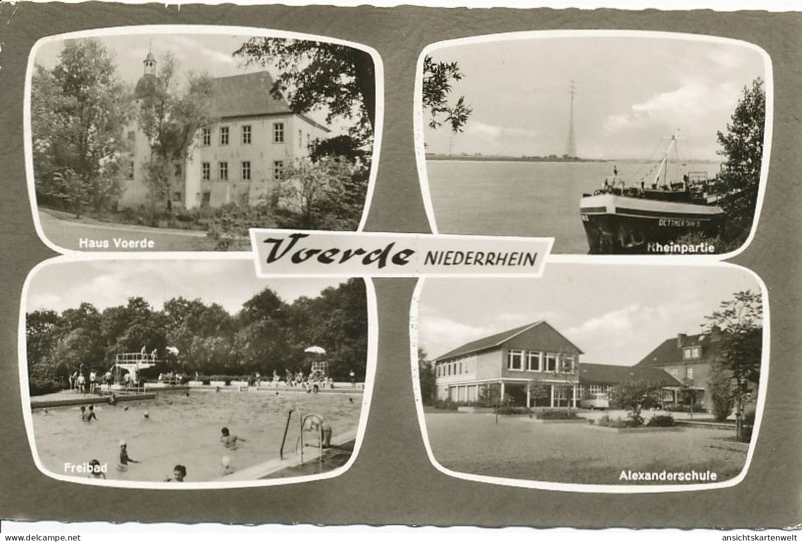 Voerde (Niederrhein) Schule Freibad bahnpgl1966 #132.777