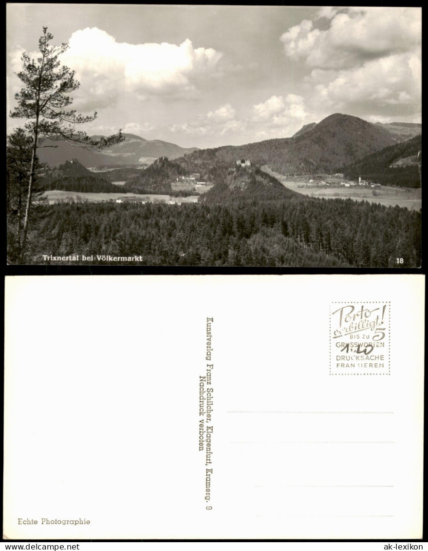 Völkermarkt Velikovec Umland-Ansicht Trixnertal bel Völkermarkt 1955