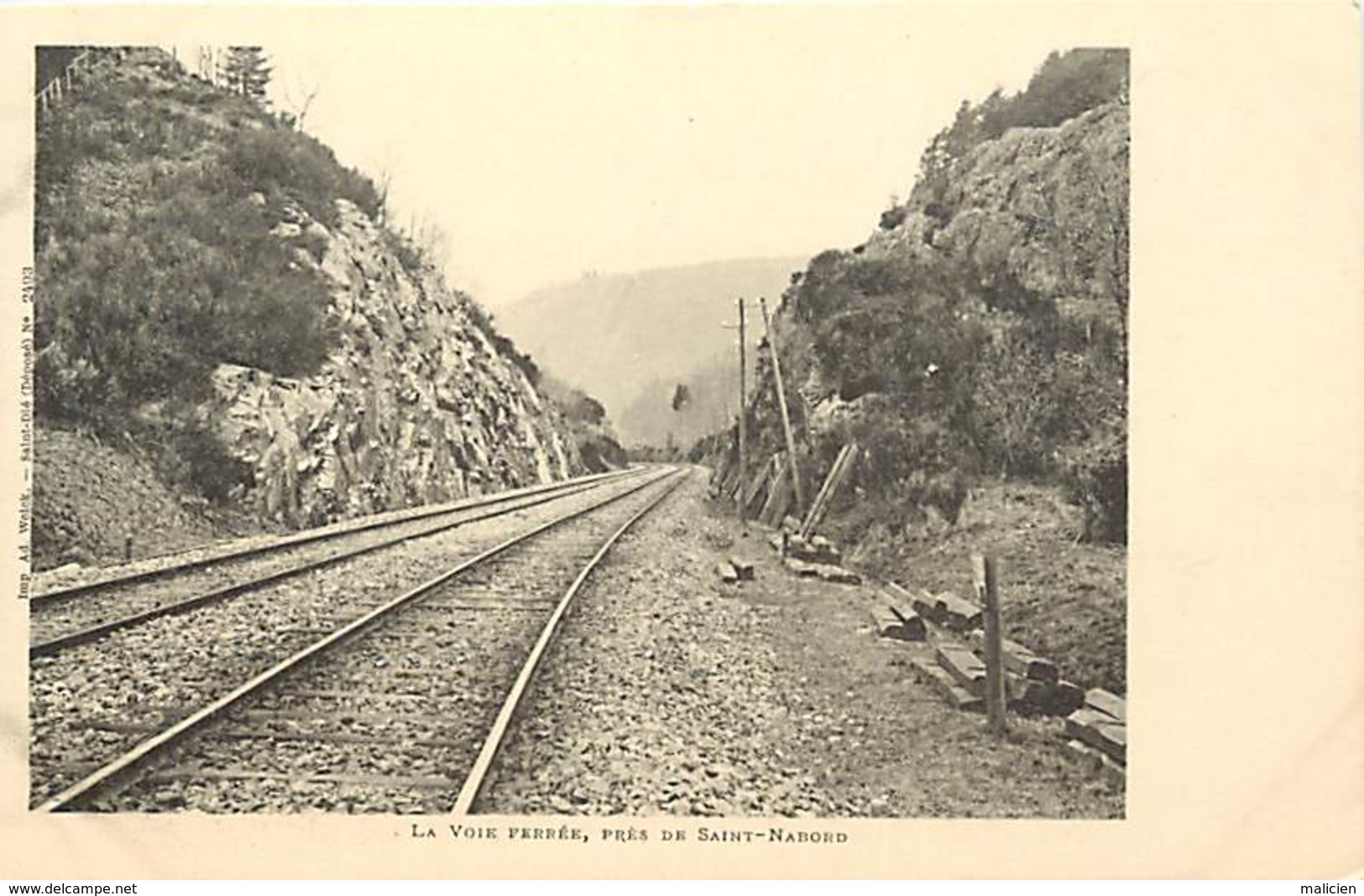 - vosges -ref-A702- saint nabord - st nabord - la voir ferree pres du village - ligne de chemin de fer -