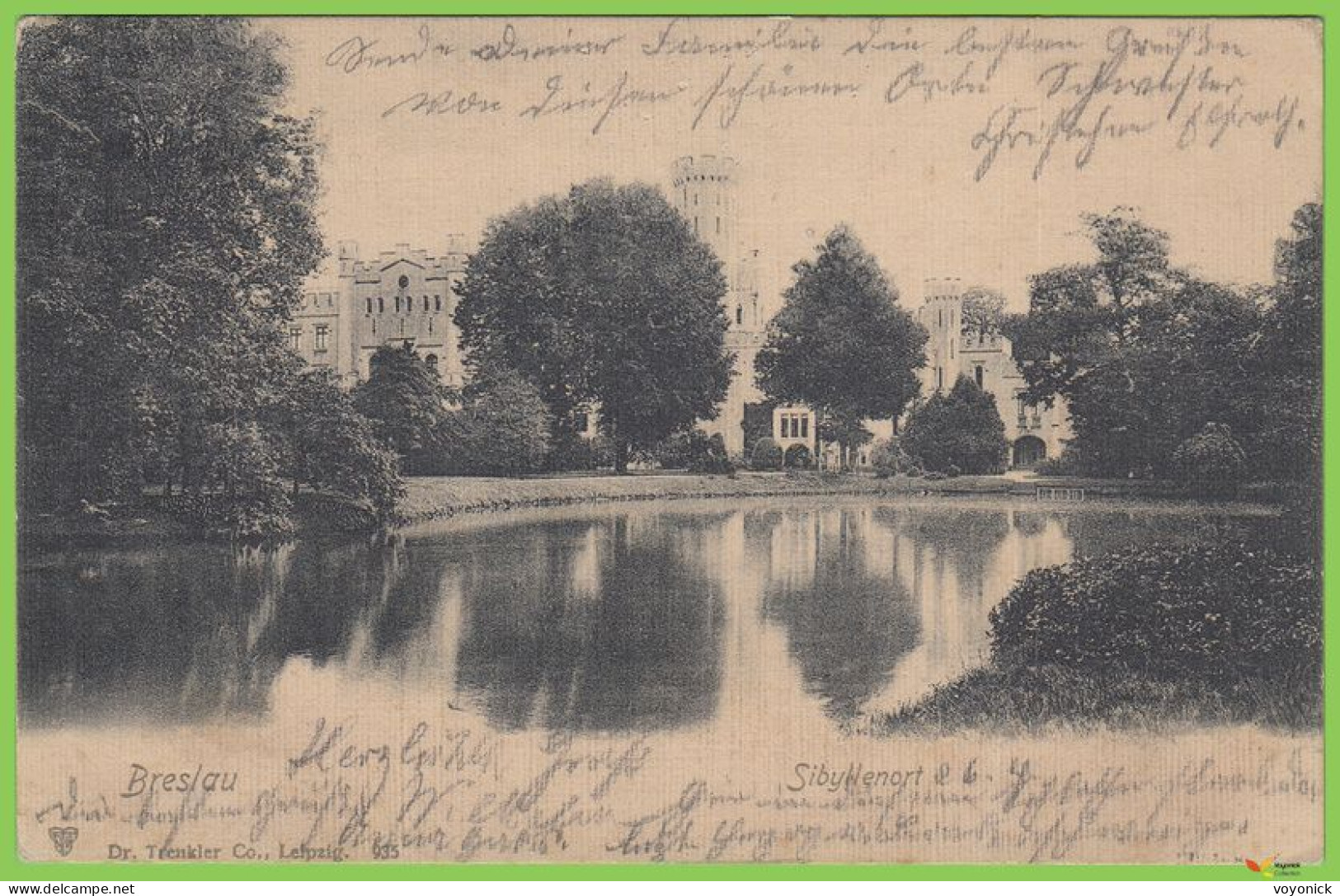 voyo SZCZODRE (SIBYLLENORT i. Schl.) Schloß 1903 Postal Used Bahn Post