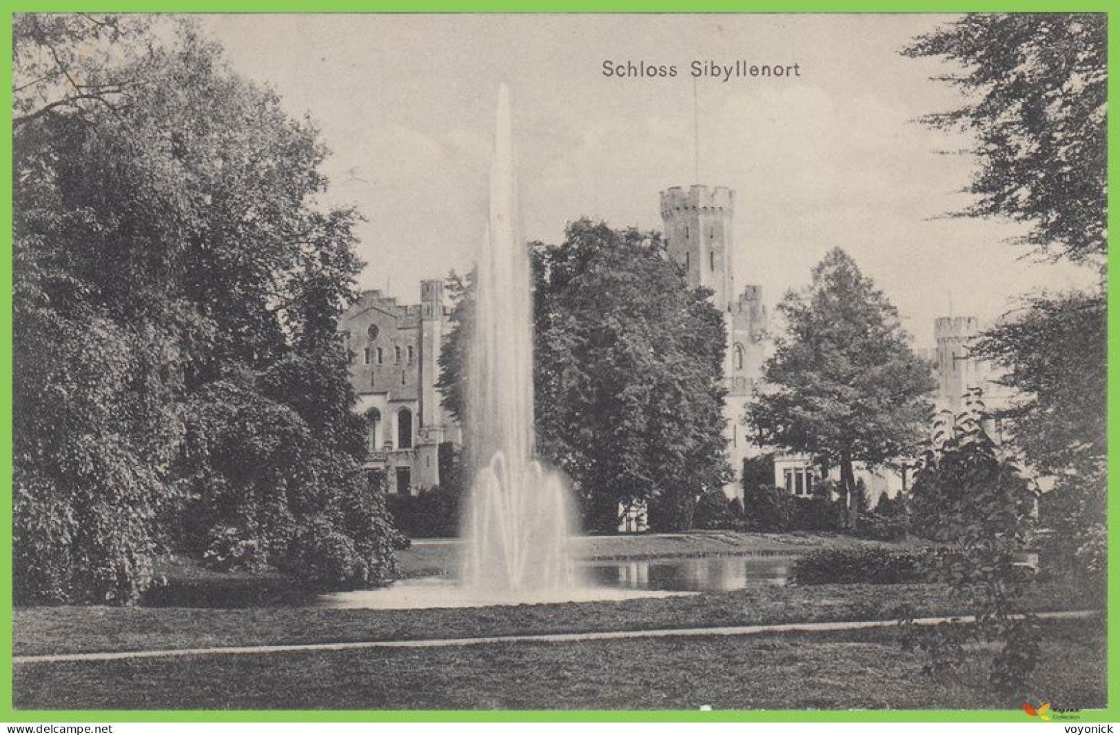 voyo SZCZODRE (SIBYLLENORT i. Schl.) Schloß Fountain 1922 Postal Used