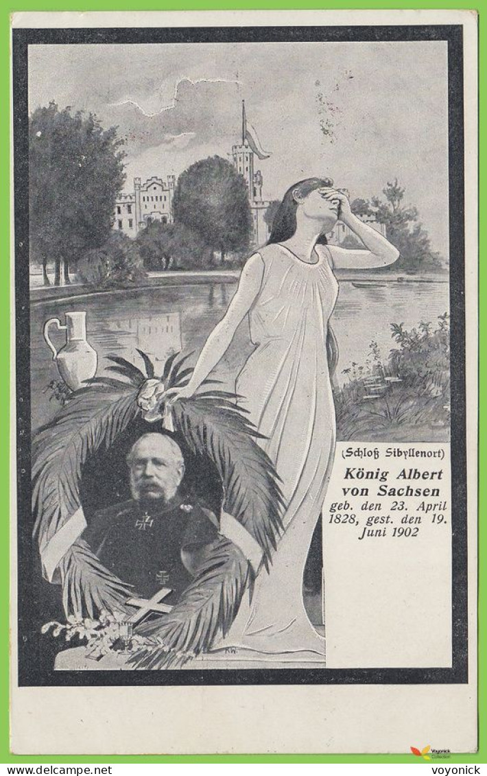 voyo SZCZODRE (SIBYLLENORT i. Schl.) Schloss / König Albert v. Sachsen gest. 19 Juni 1902 Unused