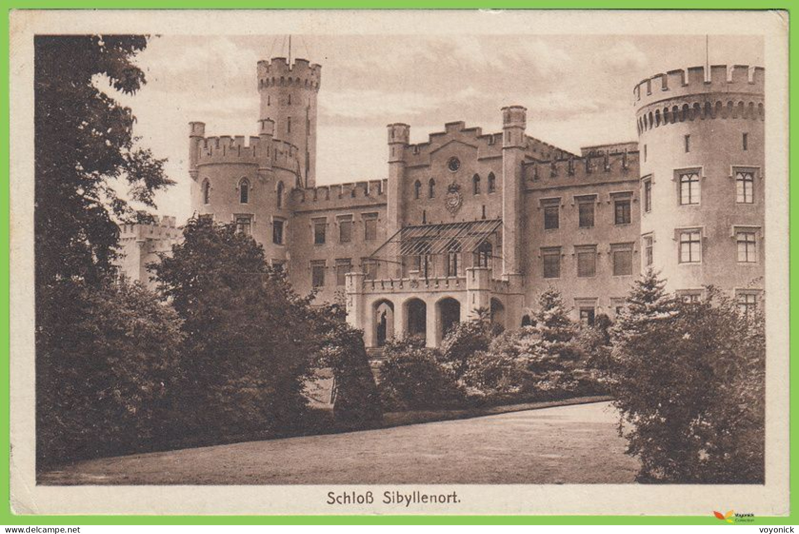 voyo SZCZODRE (SIBYLLENORT i. Schl.) Schloß  - Mittelbau Südfront 1915 Postal Used Feldpost