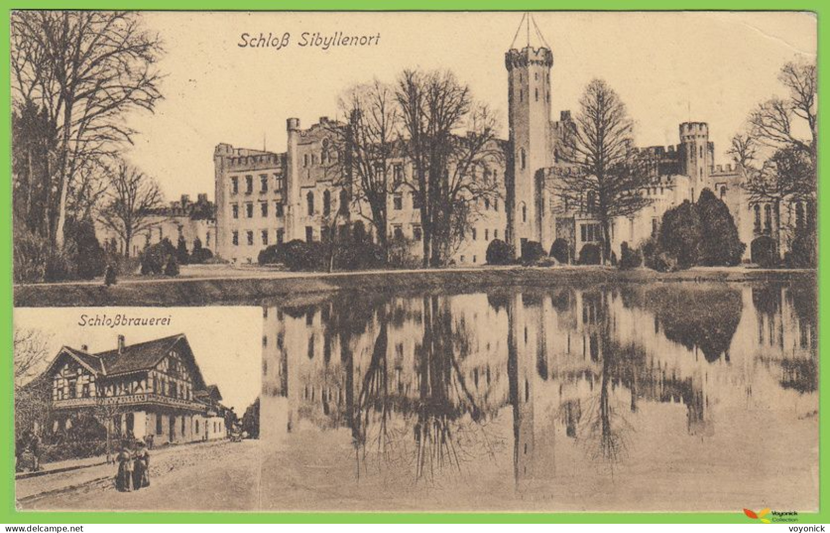 voyo SZCZODRE (SIBYLLENORT i. Schl.) Schloss und Brauerei 1926 Postal Used Bahn Post