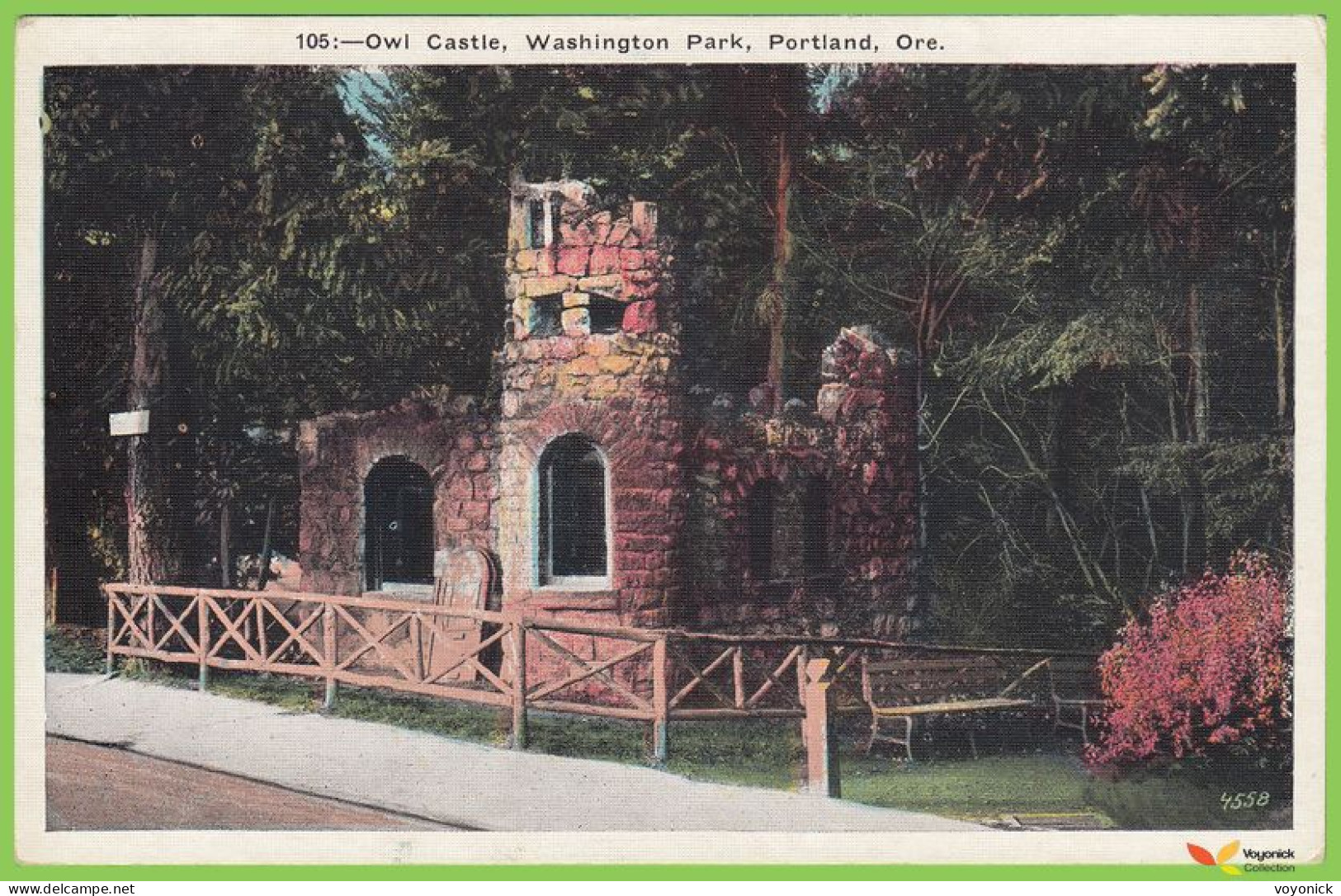 voyo USA OWL CASTLE Washington Park, Portland ORE – 1930s Unused  Nr 105