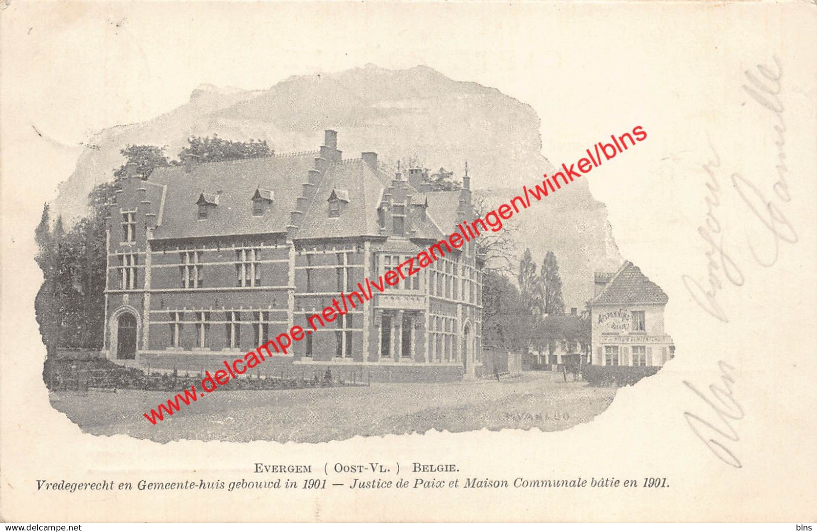 Vredegerecht en Gemeentehuis gebouwd in 1901 - Evergem