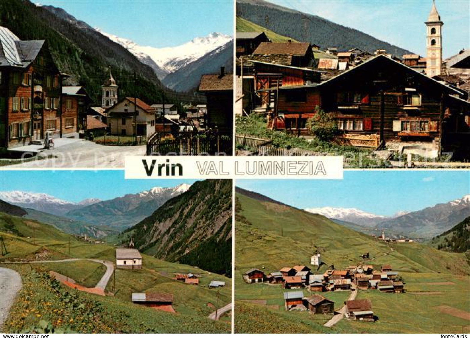 Vrin Motive Bergdorf Val Lumnezia mit Sogn Giusep und Cons Alpenpanorama