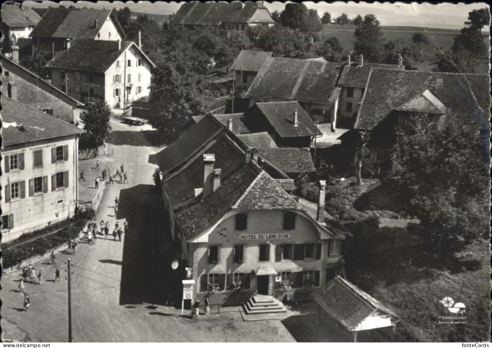 Vuarrens Hotel Du Lion d Or Fliegeraufnahme