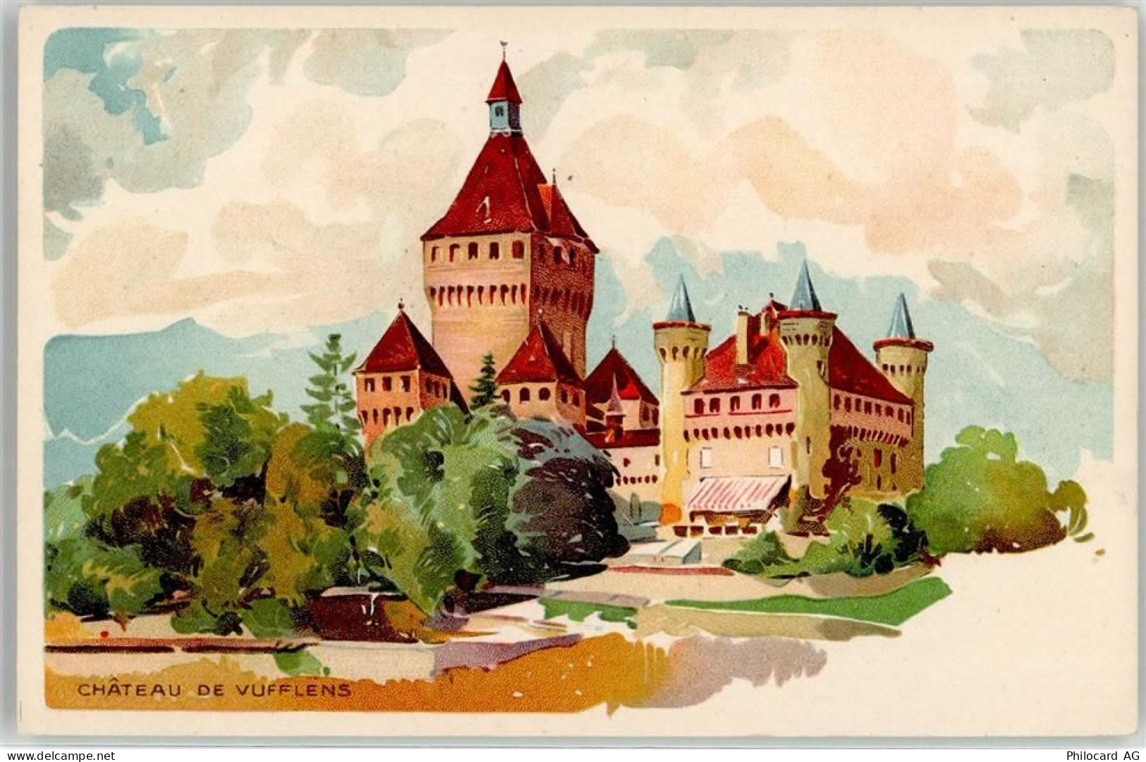 Vufflens-le-Château Peter u. Kohler Schloss Schokolade Lithographie - 52021170