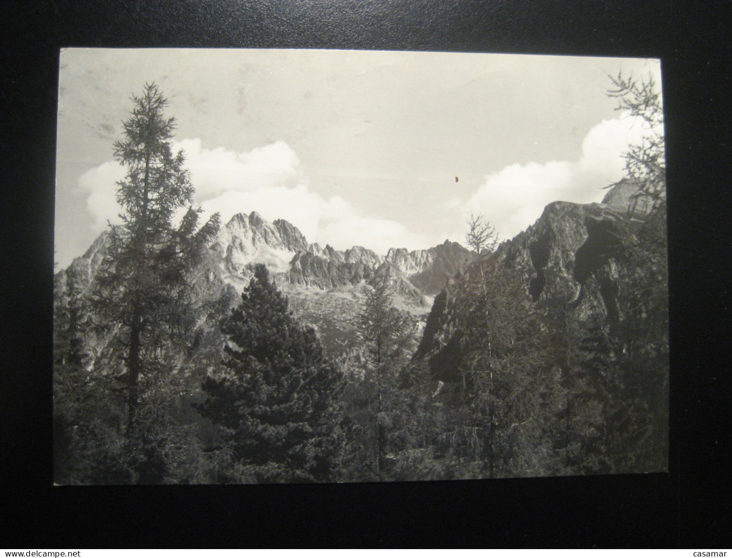 VYSOKE TATRY High Tatras mountains 1967 cancel postcard SLOVAKIA