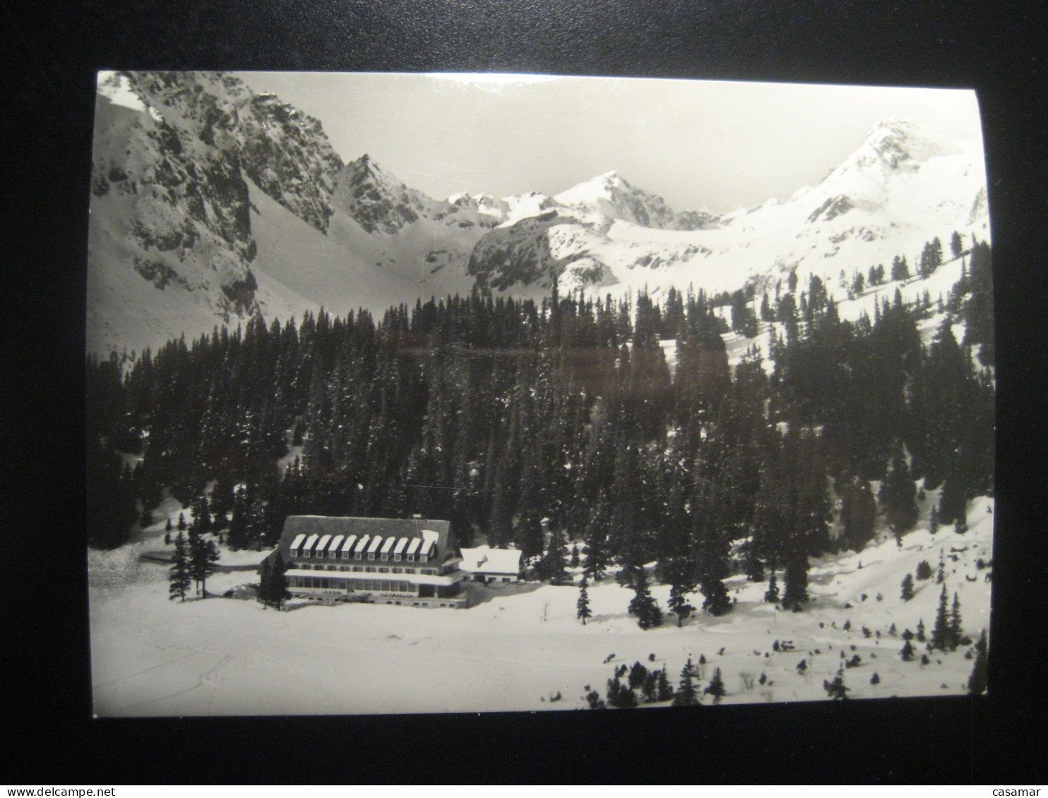 VYSOKE TATRY Horsky Hotel High Tatras mountains 1969 cancel postcard SLOVAKIA