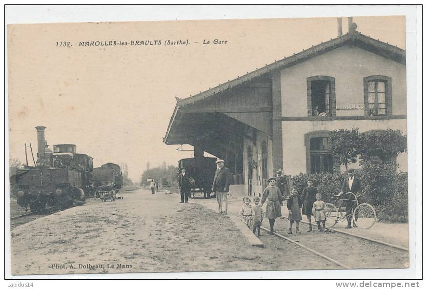W 406 /CPA  MAROLLES  LES BRAULTS (72)   LA  GARE