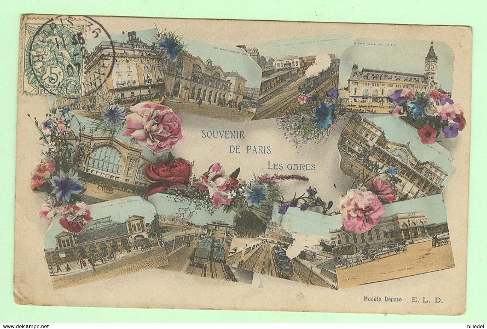 W239 - PARIS - Souvenir de Paris, les Gares - E.L.D