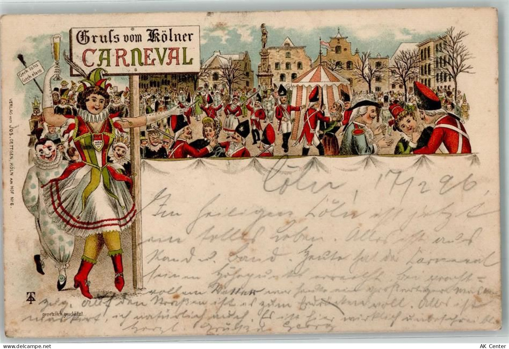 W5000 Köln Stadt Kölner Karneval Karneval 1896 Lithographie - 13605489