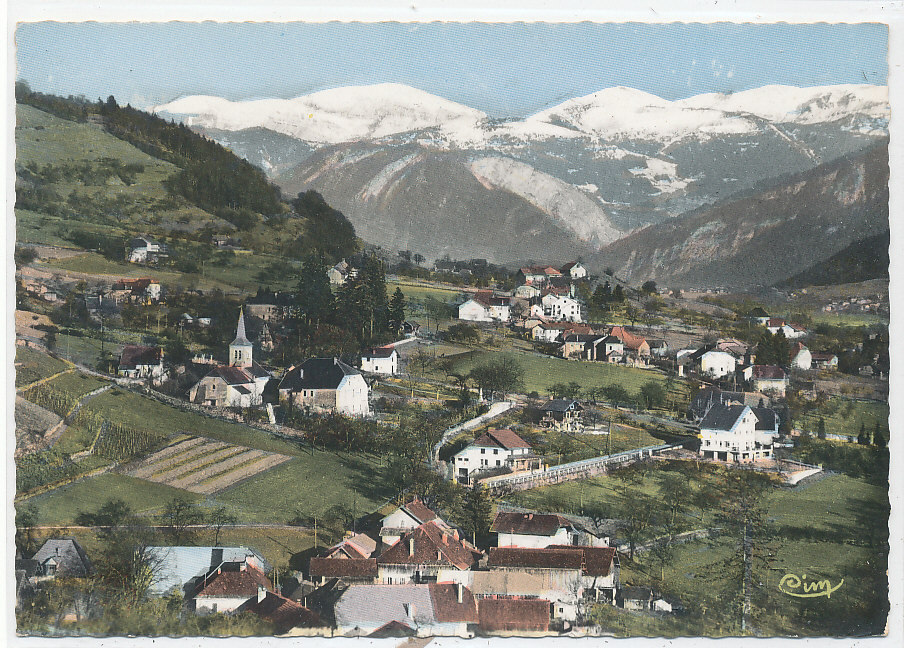 W65 /CPSM  BONNEVILLE -AYZE  (74)  VUE GENERALE AU FOND LA CHAINE DU MONT BLANC