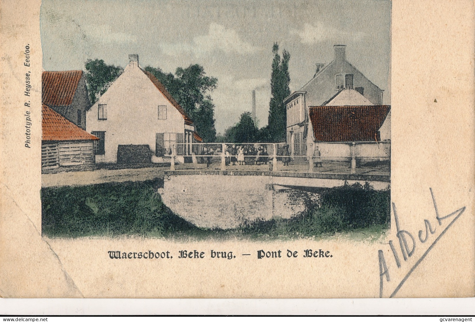 WAARSCHOOT   BEKE BRUG  !!!!!!  KREUK  L.O. HOEK   KLEUR    ZIE AFBEELDINGEN