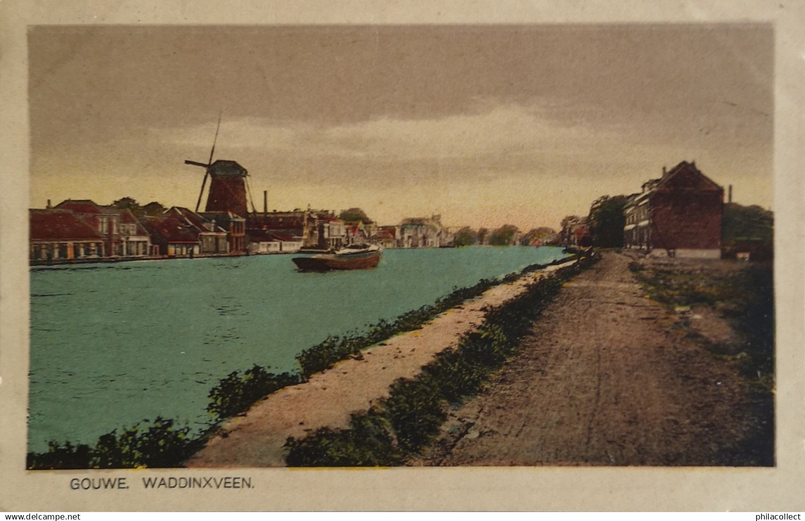 Waddinxveen // Gouwe met Molen 1930  speciaal stempel