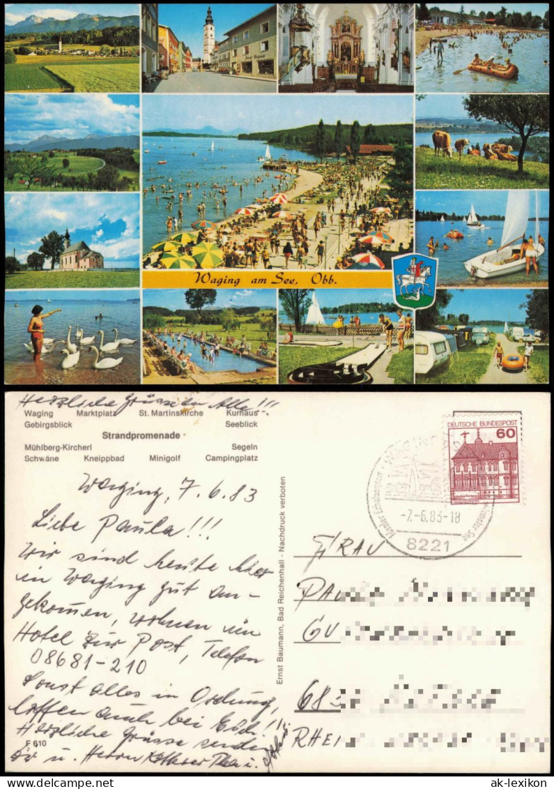 Waging am See Wagingersee Waging Ortsansichten (Mehrbildkarte) 1983