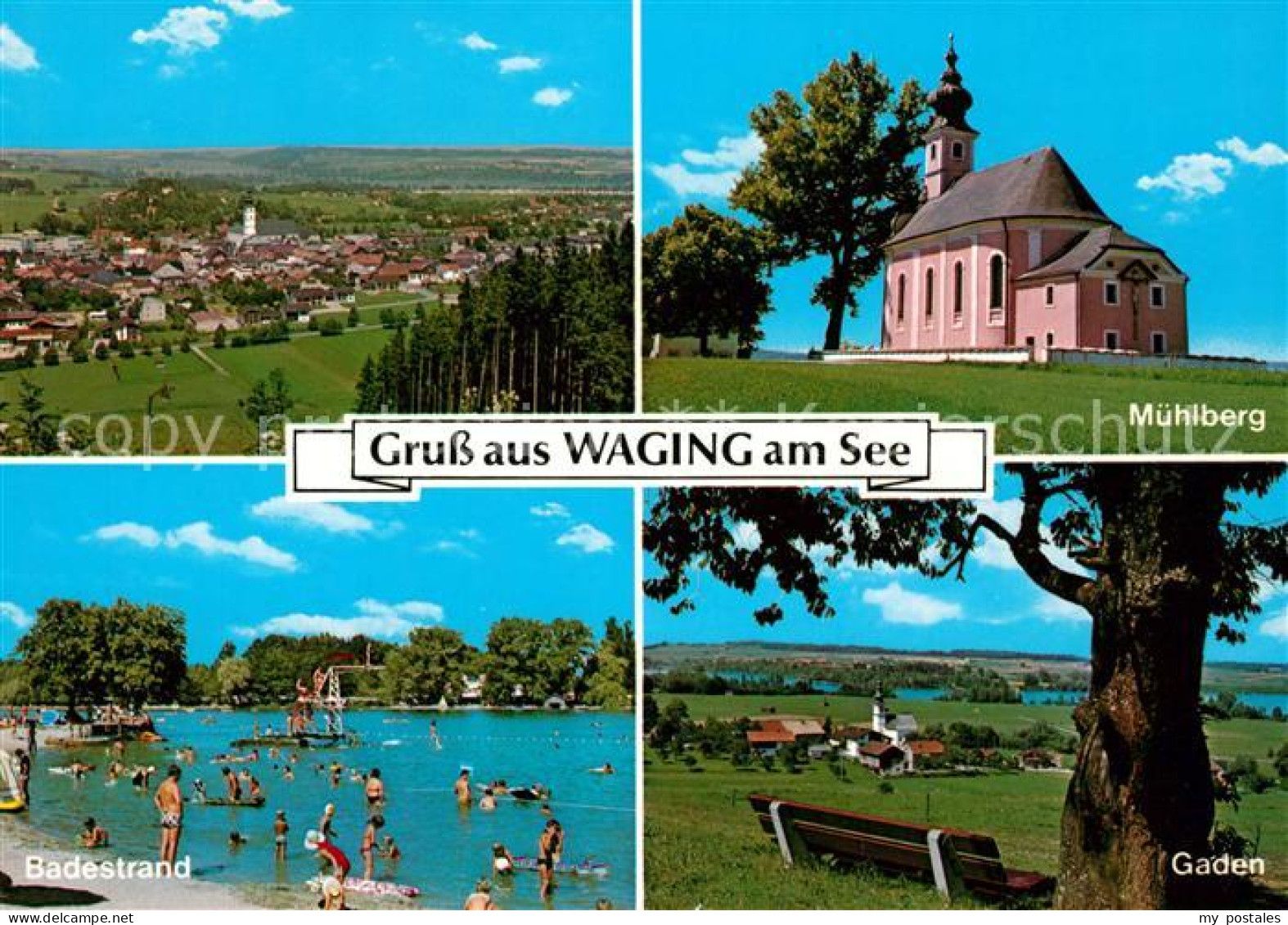 Waging See Panorama Muehlberg Badestrand Gaden