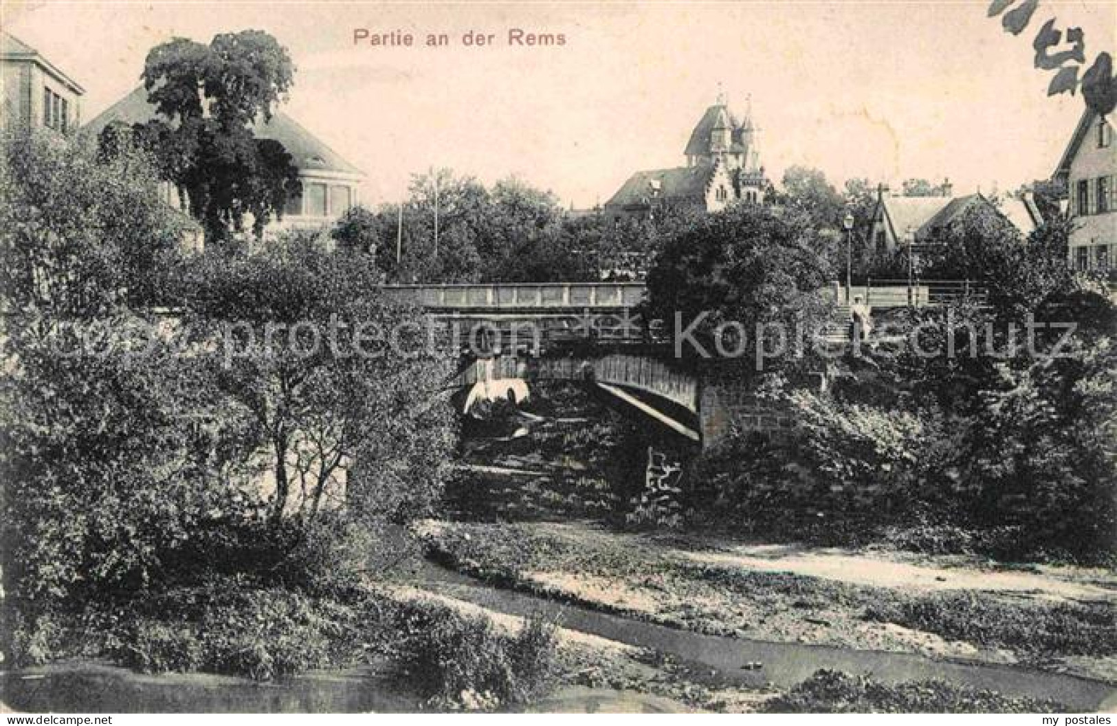 Waiblingen Rems Bruecke Ortsansicht