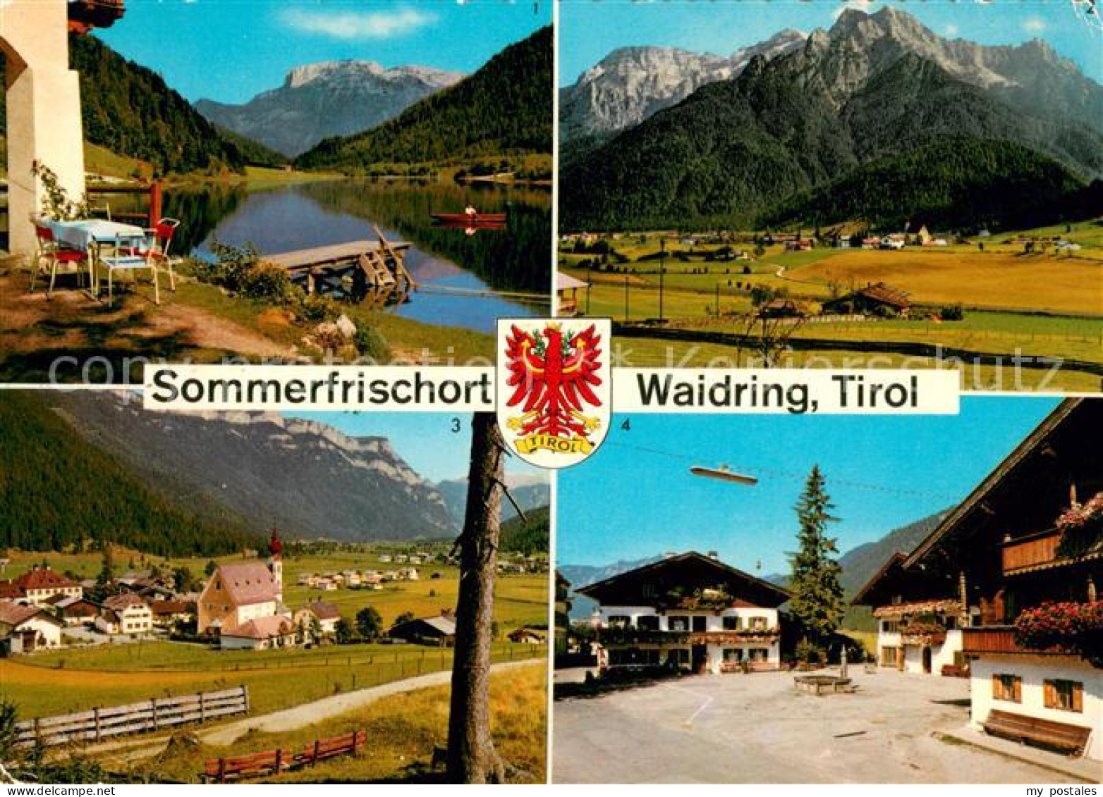 Waidring Tirol Pillersee mit steinplatte Waidring mit Steinberge Sonnwendkette u