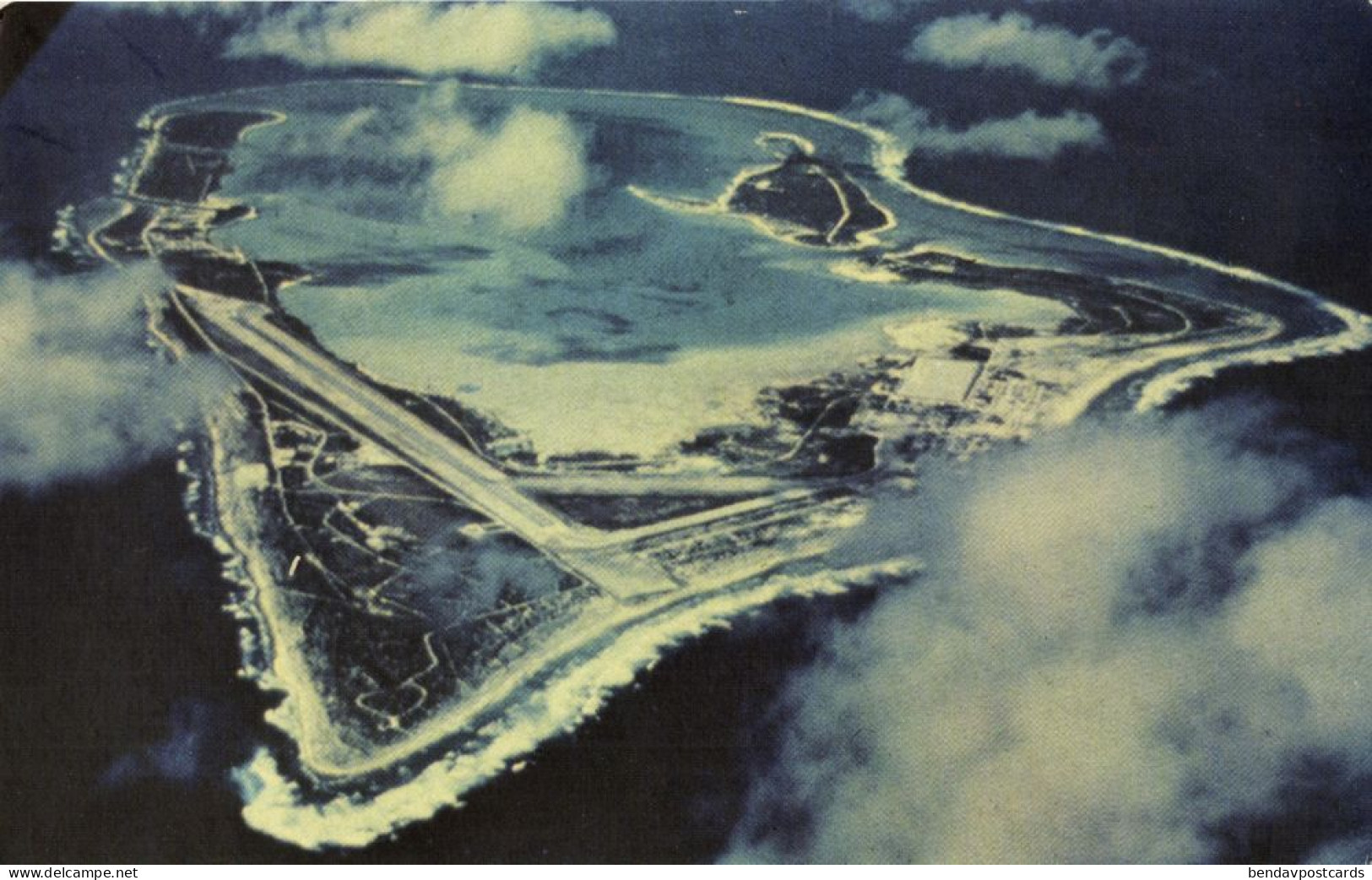 Wake Island, Aerial View (1960s) Micronesia Postcard