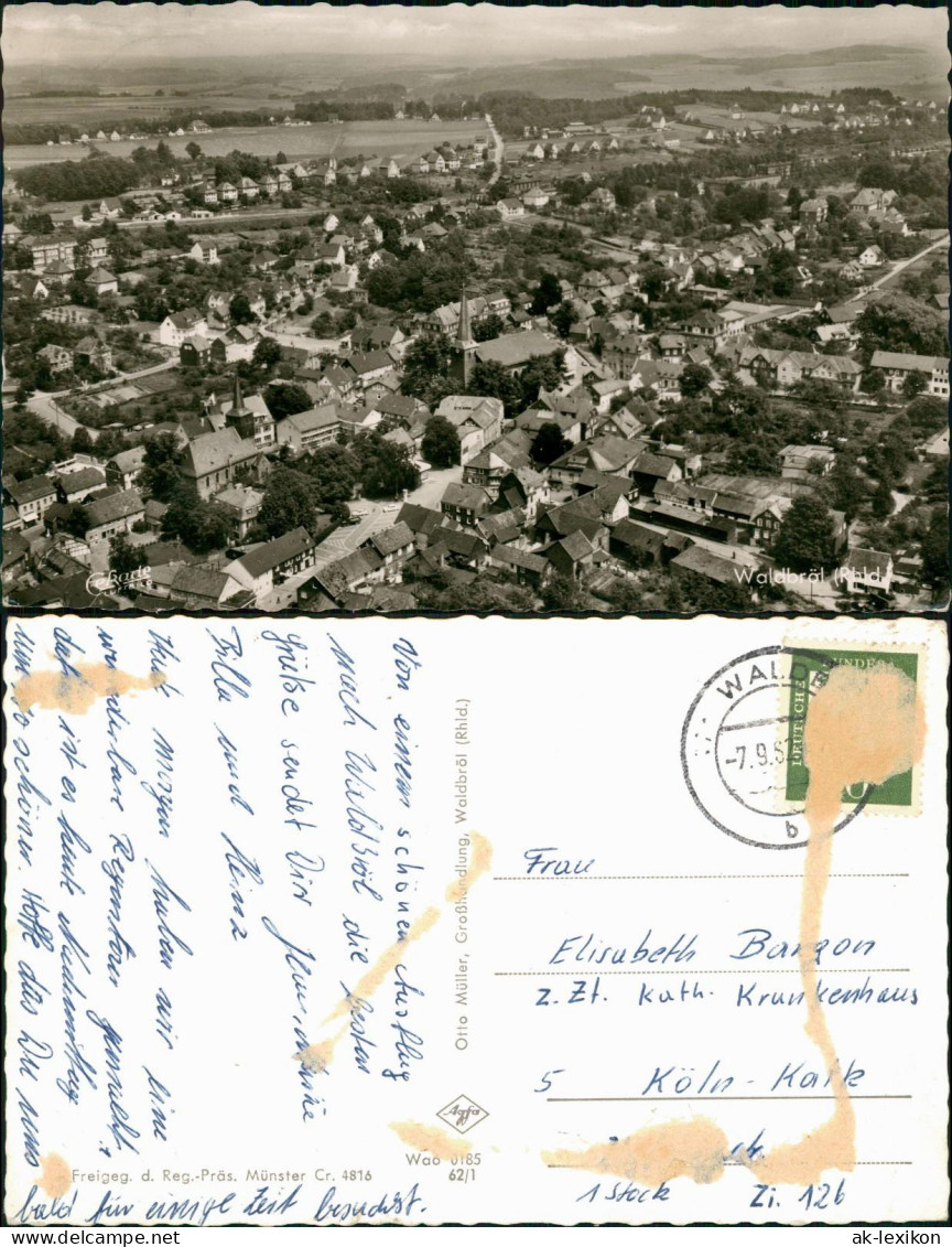 Waldbröl Luftbild Totalansicht vom Flugzeug aus, Luftaufnahme 1962