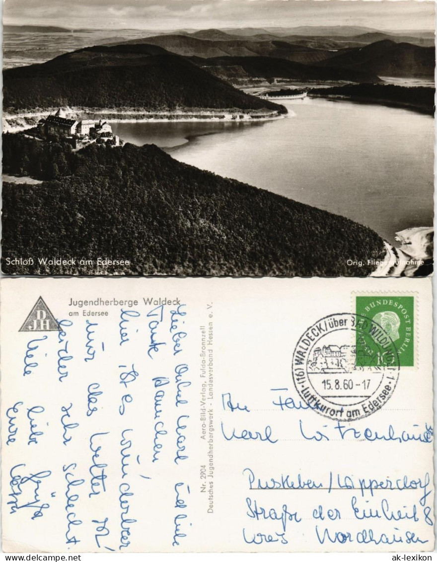 Waldeck (am Edersee) Schloss Waldeck am Edersee Orig. Fliegeraufnahme 1960