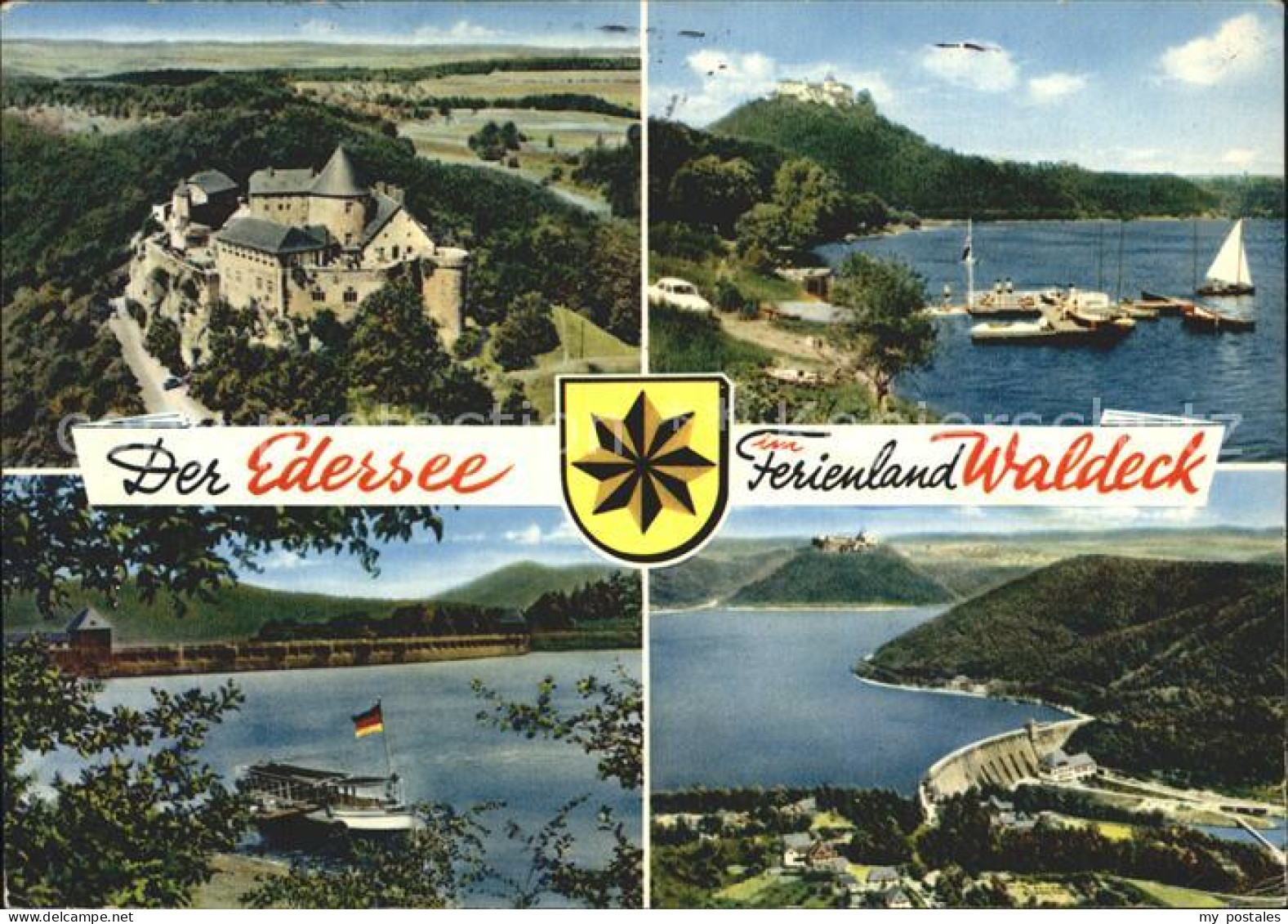 Waldeck Edersee Burg Edersee und Staumauer