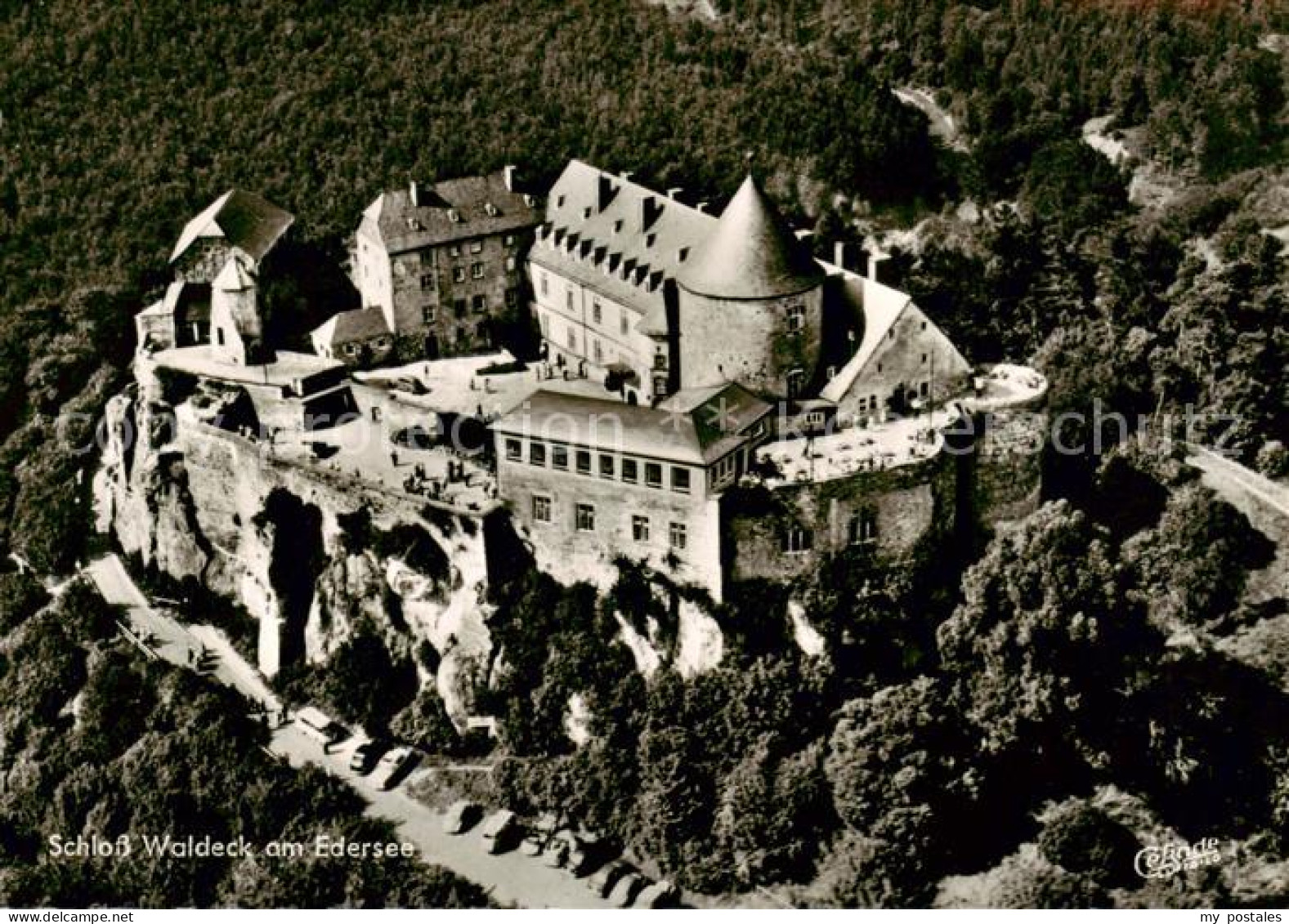 Waldeck  Edersee Schloss Waldeck Fliegeraufnahme