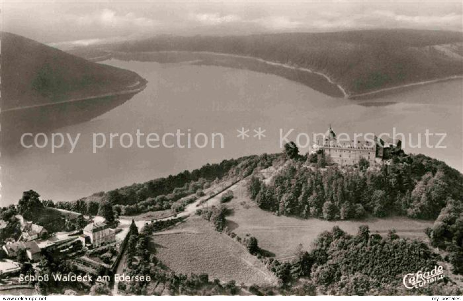 Waldeck Edersee Schloss Waldeck Fliegeraufnahme