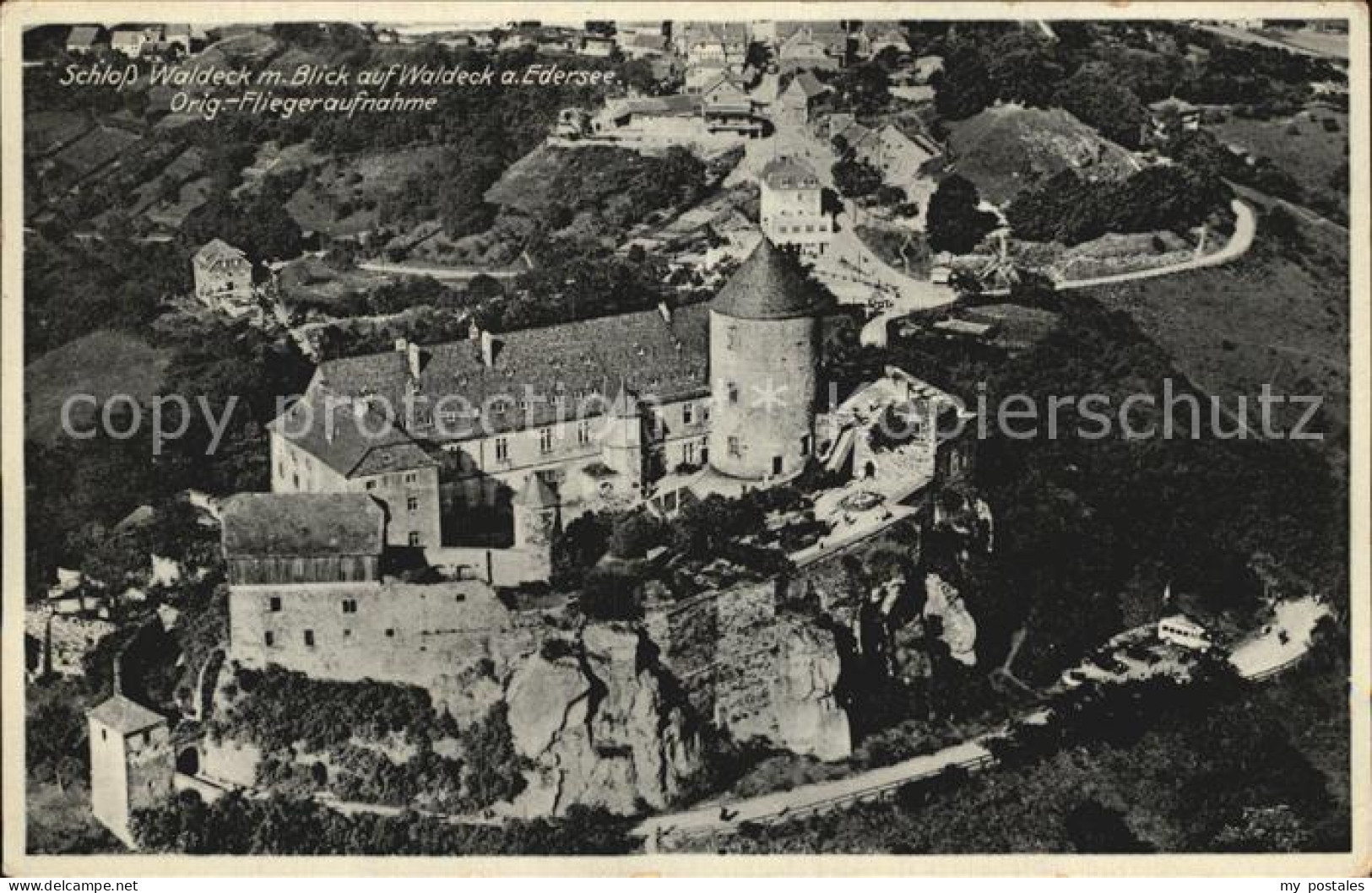 Waldeck Edersee Schloss Waldeck Fliegeraufnahme
